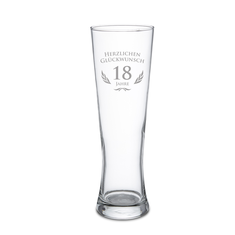 Weizenglas mit Gravur - Zum Geburtstag - Weizenbierglas