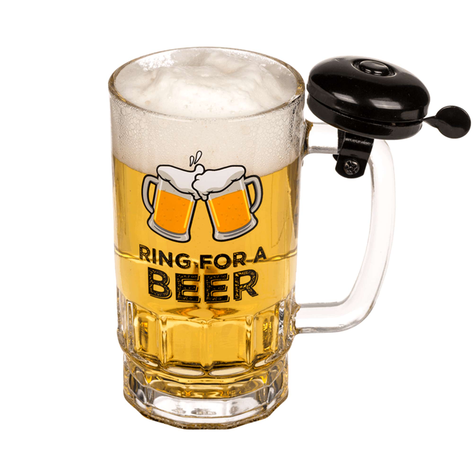 Bierglas mit Klingel - 0,5l Bierkrug