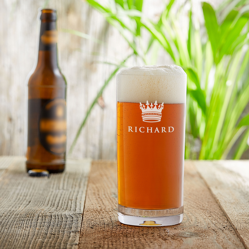 Craft Bier Glas mit Gravur - Krone