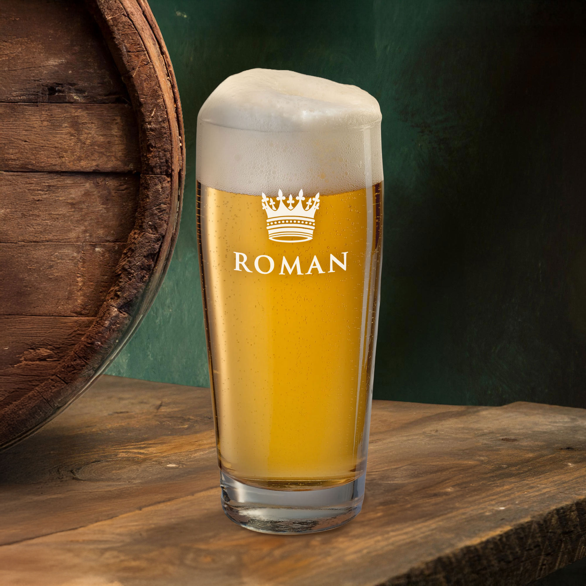Willibecher mit Gravur Große Krone - Bierglas
