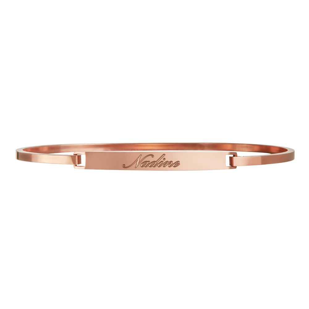 Armreif mit Gravur - Farbe Roségold - Personalisiert, partnerschmuck, armband mit gravur, Geburtstagsgeschenke, armbänder damen