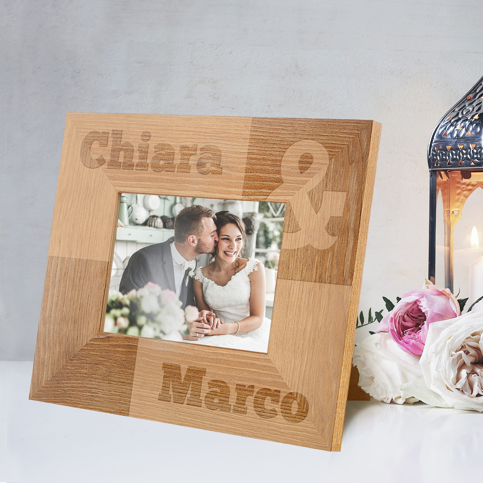Bilderrahmen mit Gravur zur Hochzeit - Vornamen