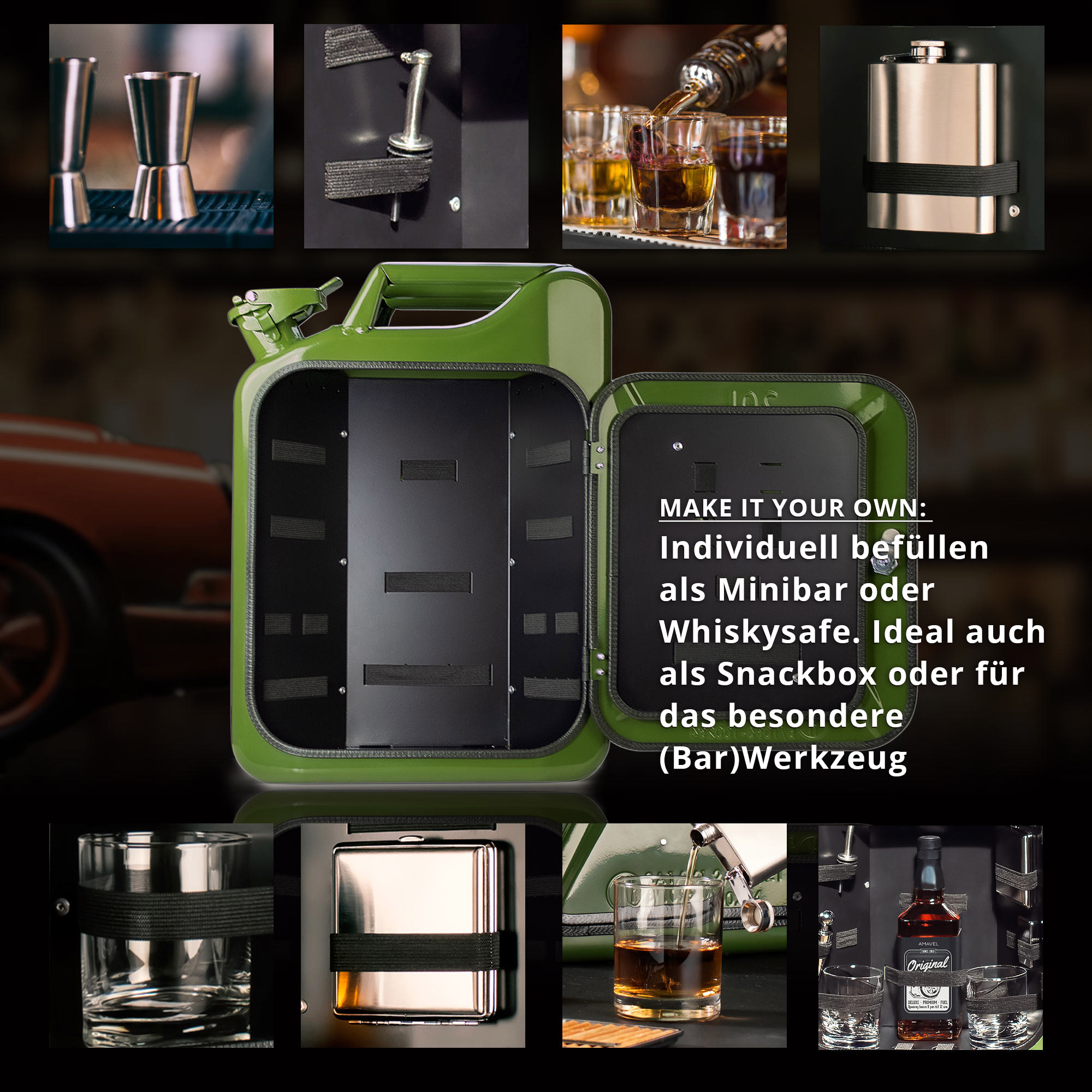 Mobile Mini Bar - Kanister Barschank grün