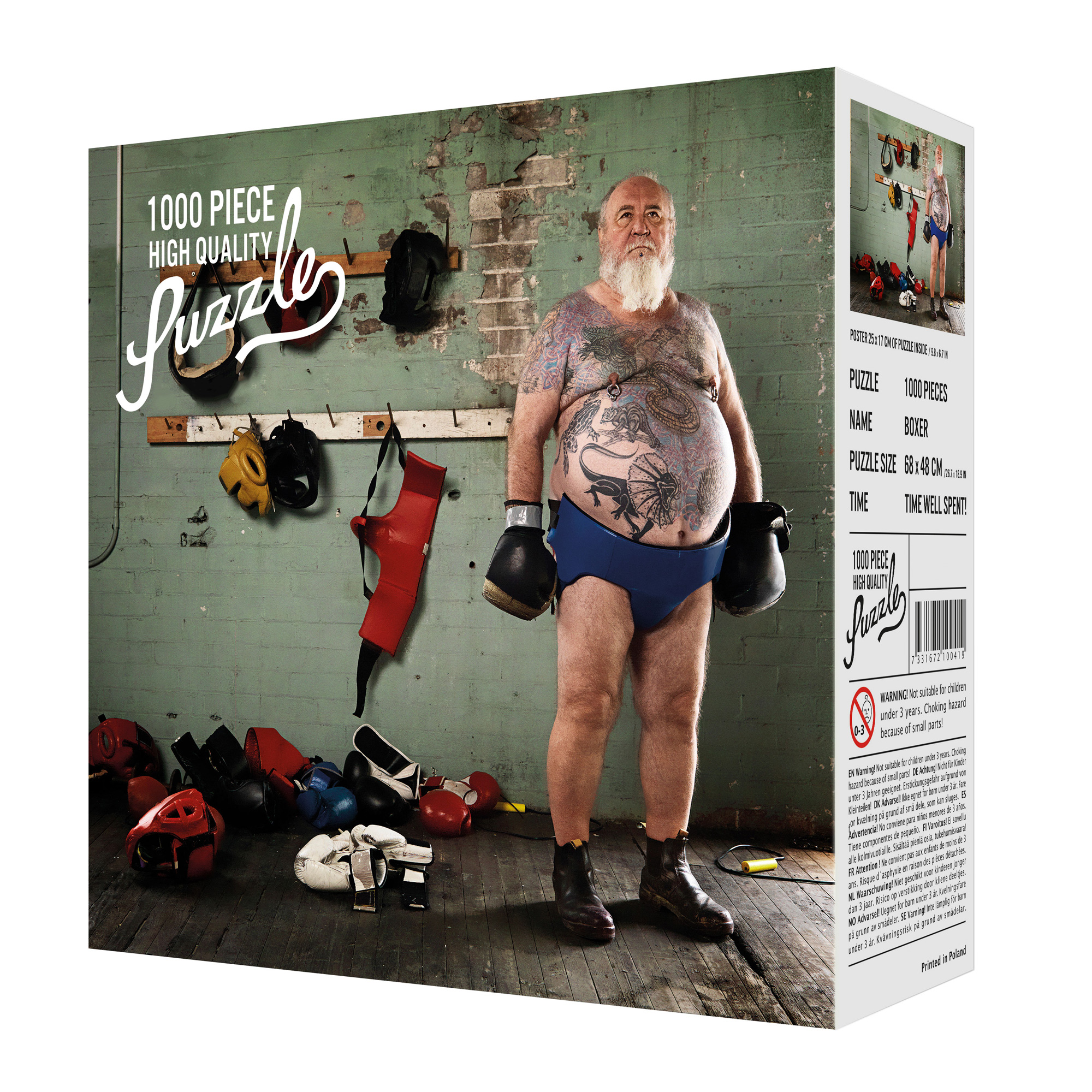 1000-teiliges Puzzle mit Boxermotiv, Erwachsenen-Puzzle mit 1000 Teilen, Puzzlespiel Boxer, Kinderpuzzle in Puzzlebox