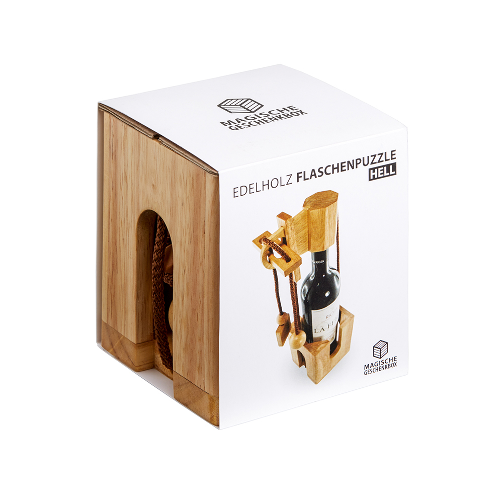 Edelholz Flaschenpuzzle - helles Holz