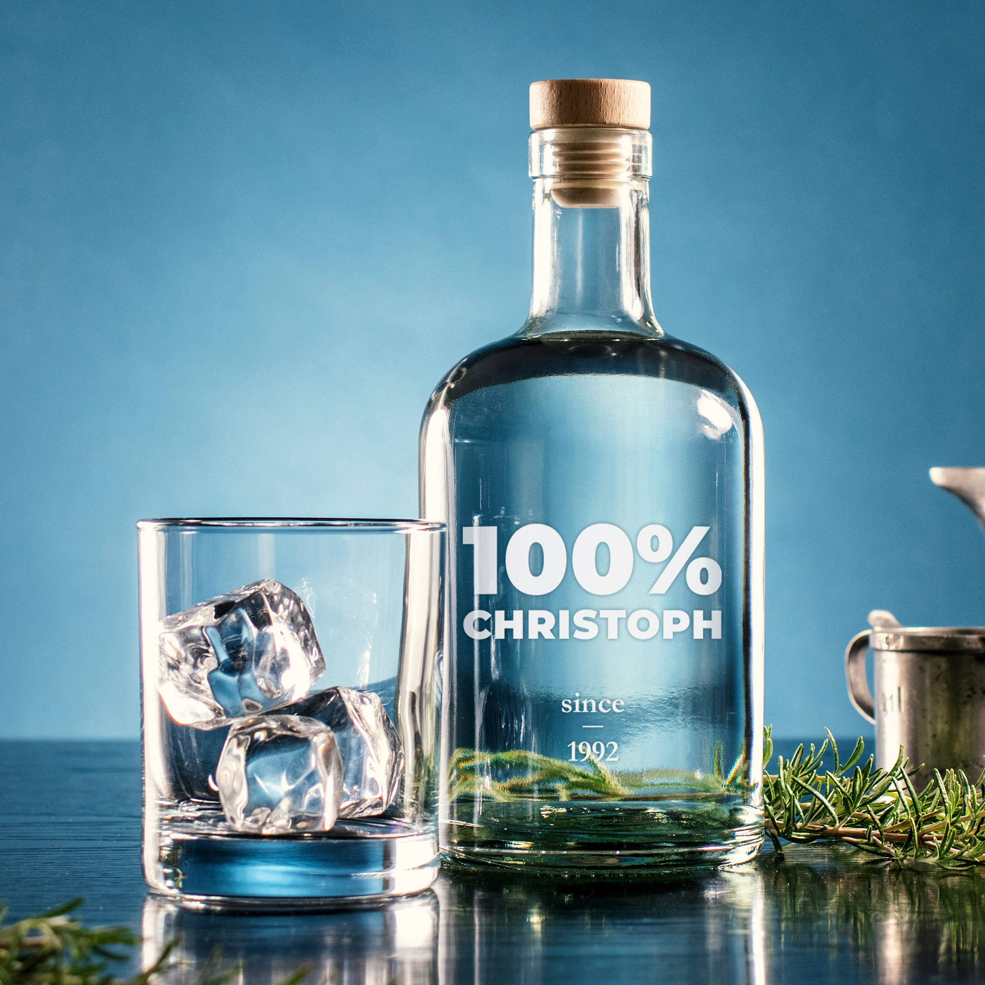 Glasflasche mit Gravur - 100% Name