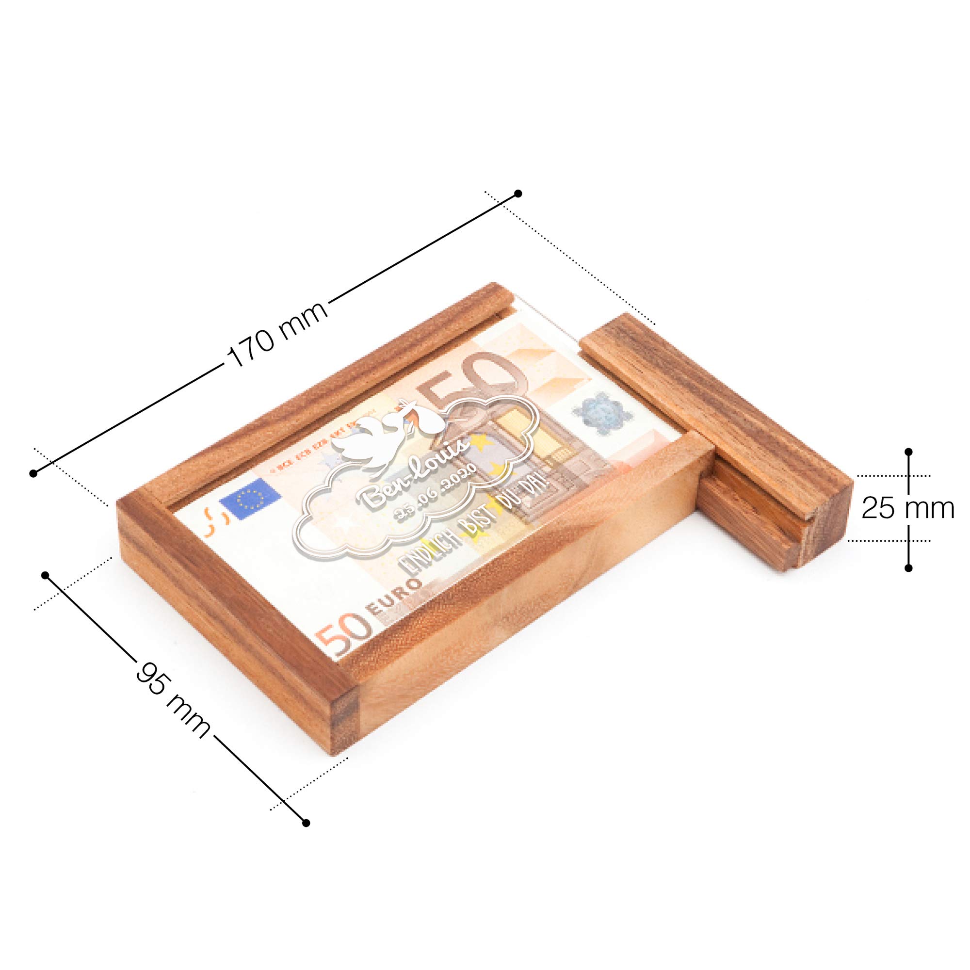 Magische Geldgeschenkbox zur Geburt - Personalisiert