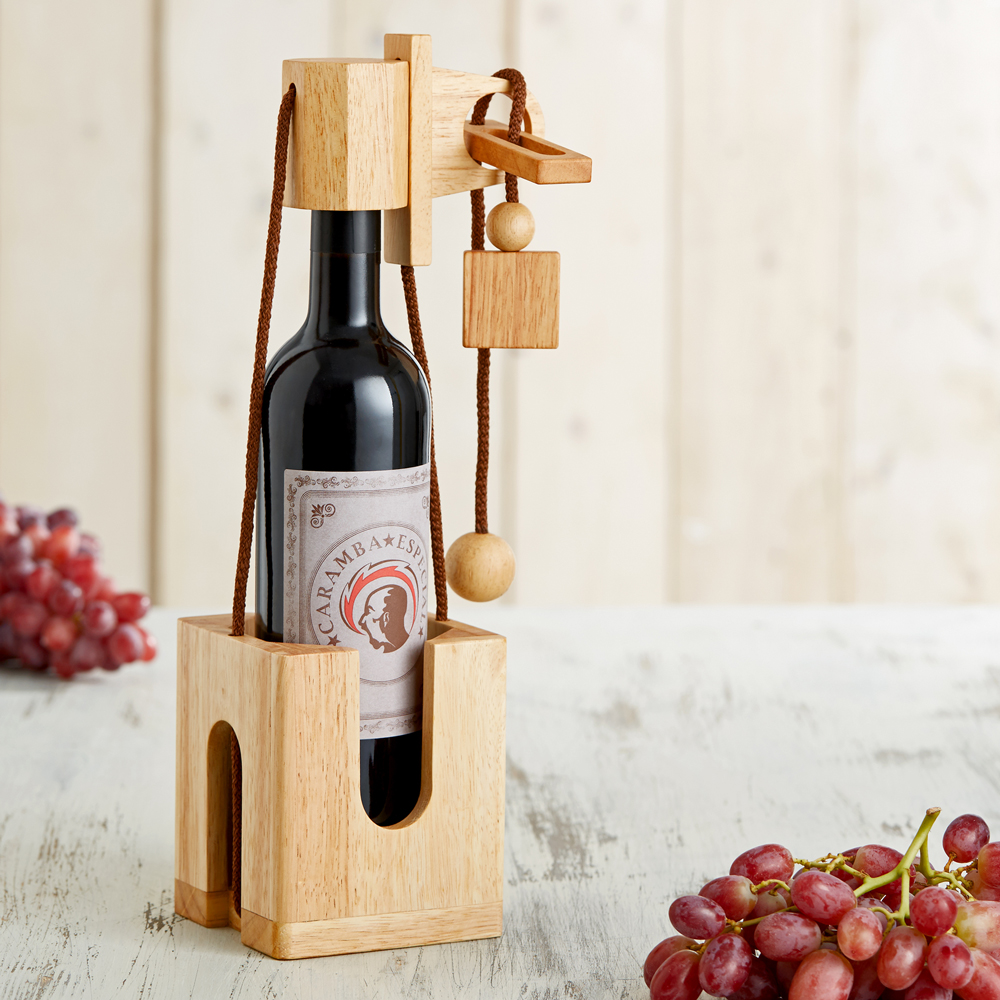 Edelholz Flaschenpuzzle - helles Holz