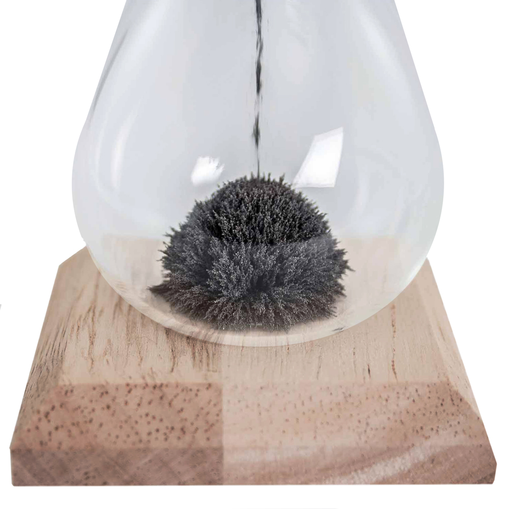 Magische Sanduhr mit Sockel aus Holz, ausgefallene Tischuhr mit magnetischem Sand als 60 Sekunden Timer, Deko Uhr mit Holzelementen