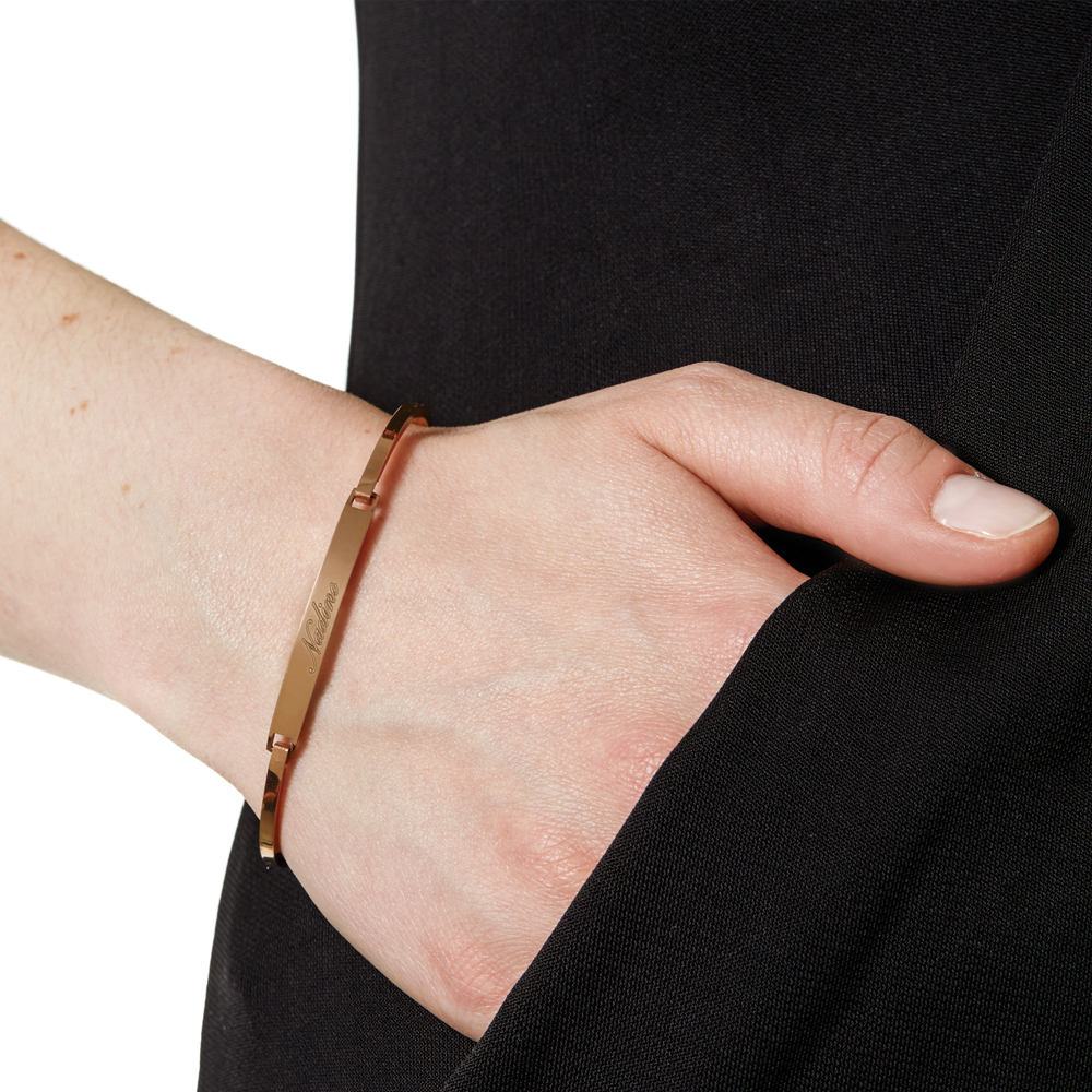 Armreif mit Gravur - Farbe Roségold - Personalisiert, partnerschmuck, armband mit gravur, Geburtstagsgeschenke, armbänder damen