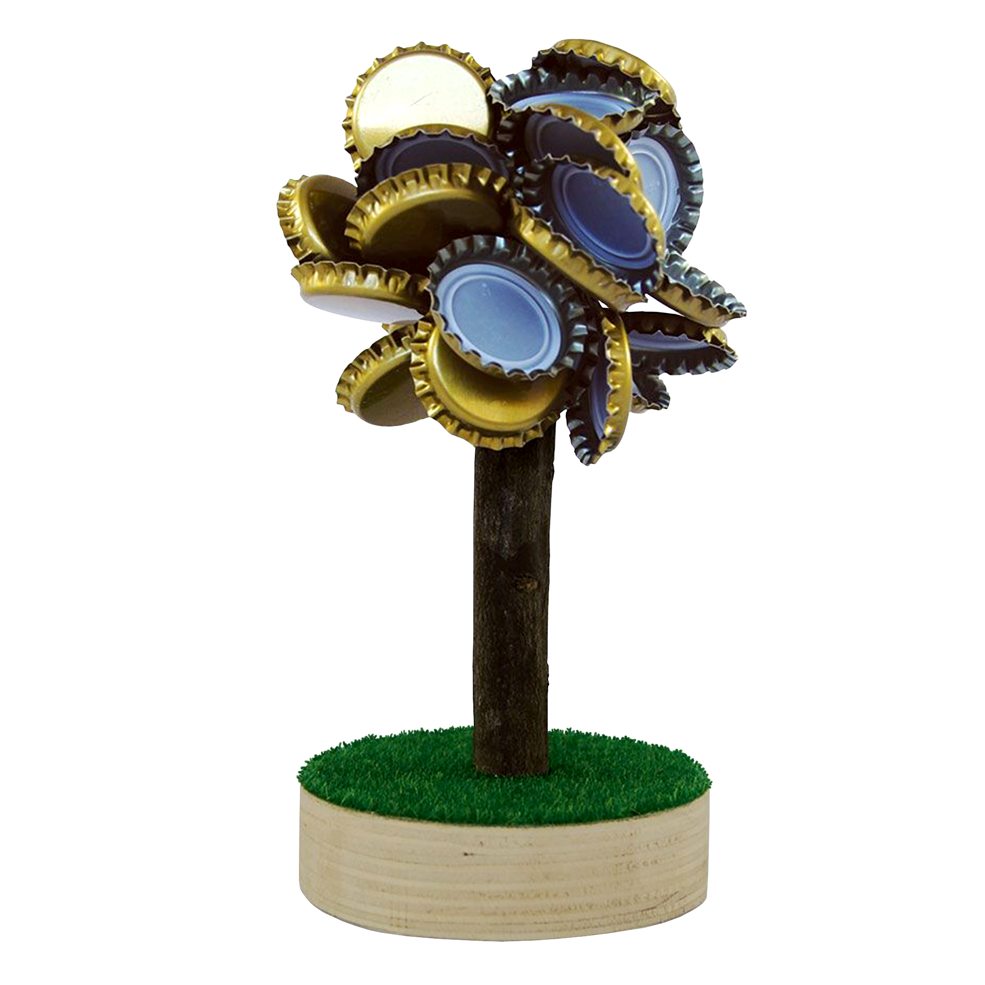 Bierdeckel Magnet - Baum aus Kronkorken