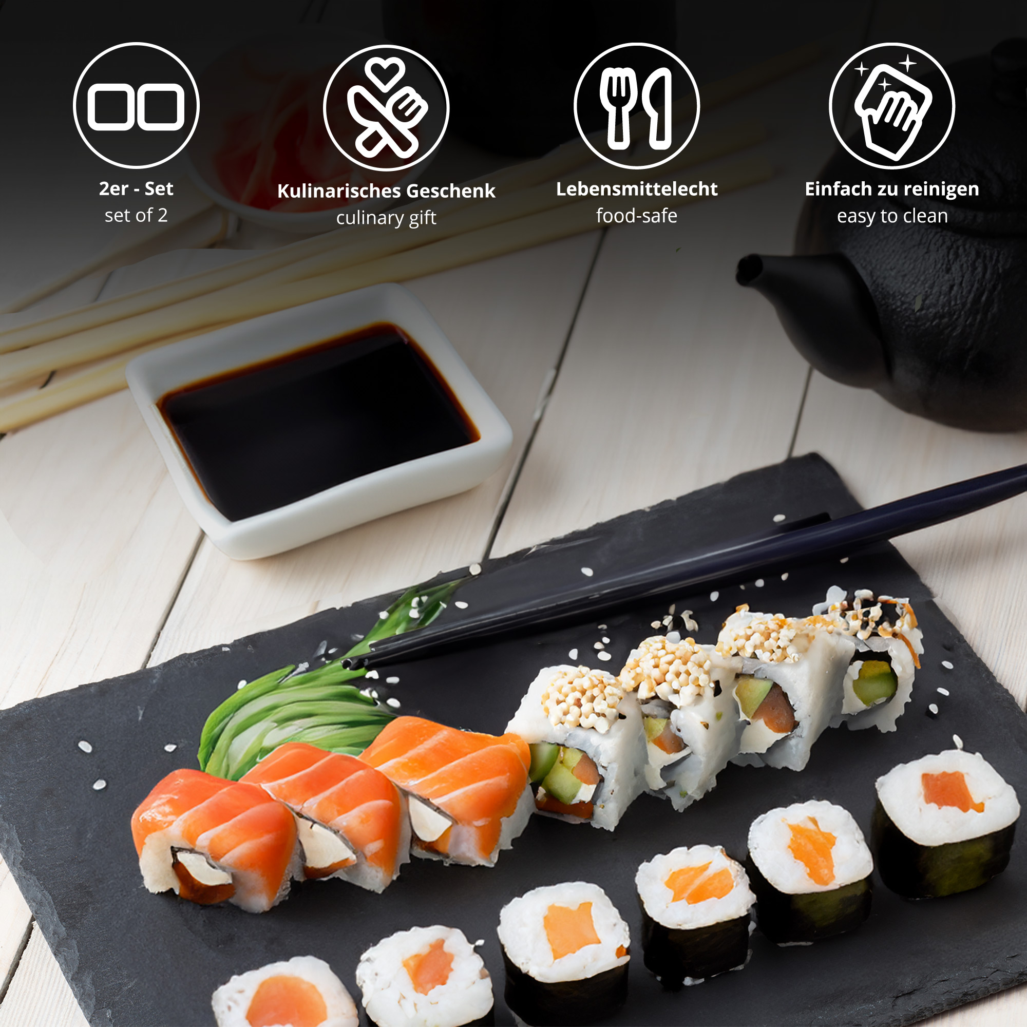 Sushi Set für zwei - 8-teiliges Servier Set