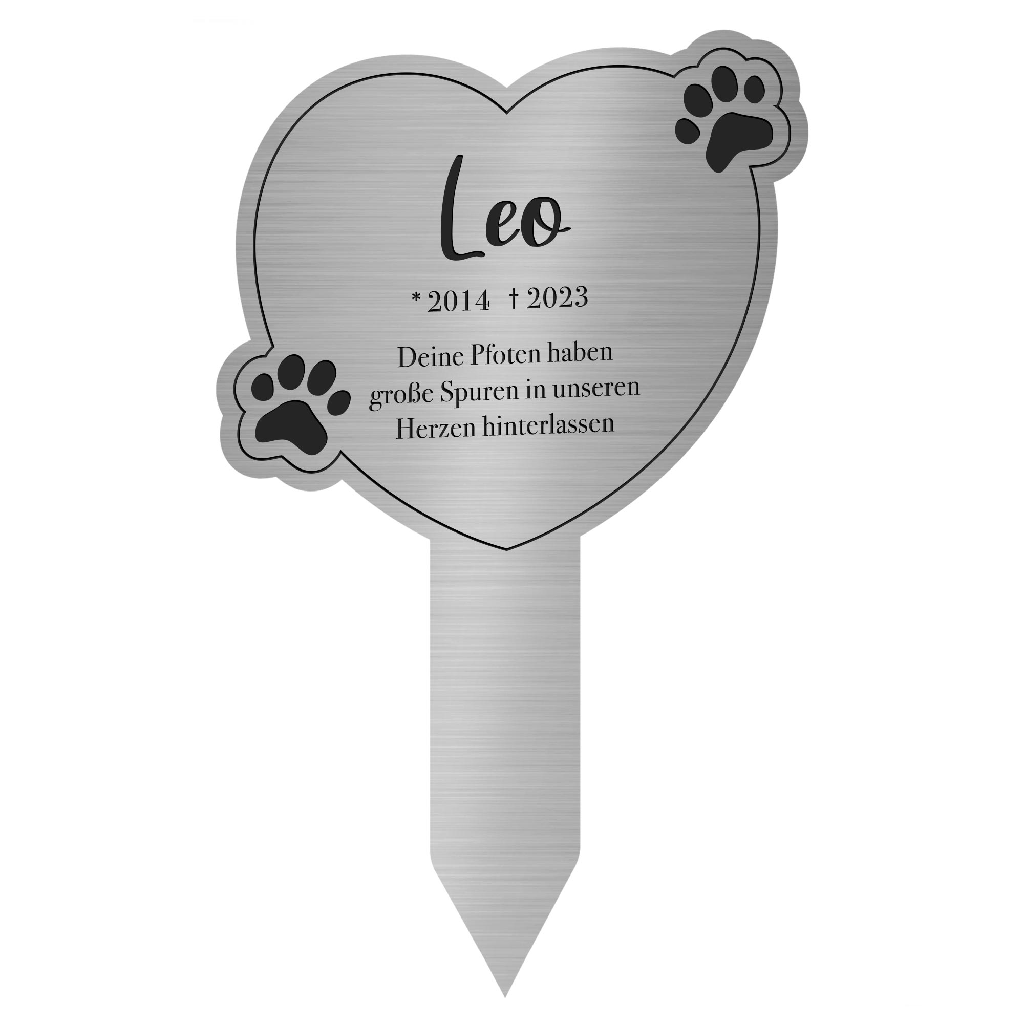 Gedenktafel für Katze - Silber