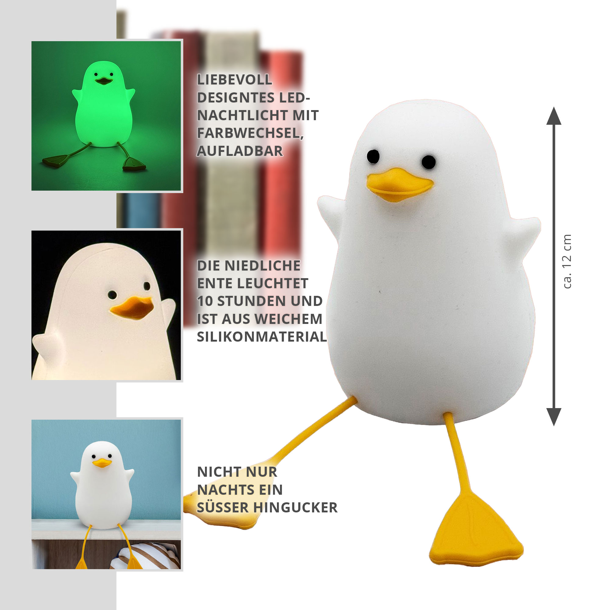 Touch Lampe Ente mit 7 LED Leuchtfarben