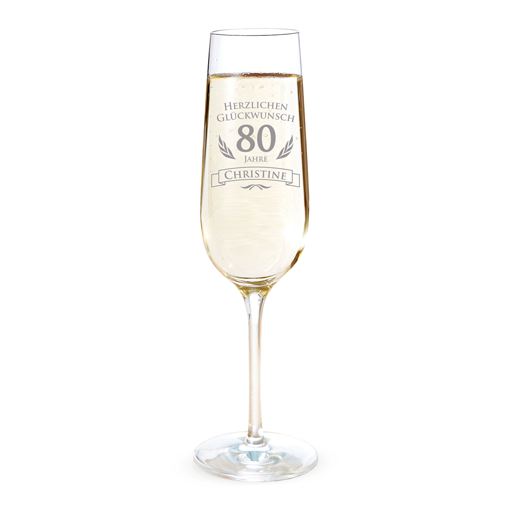 Sektglas mit Gravur zum Geburtstag