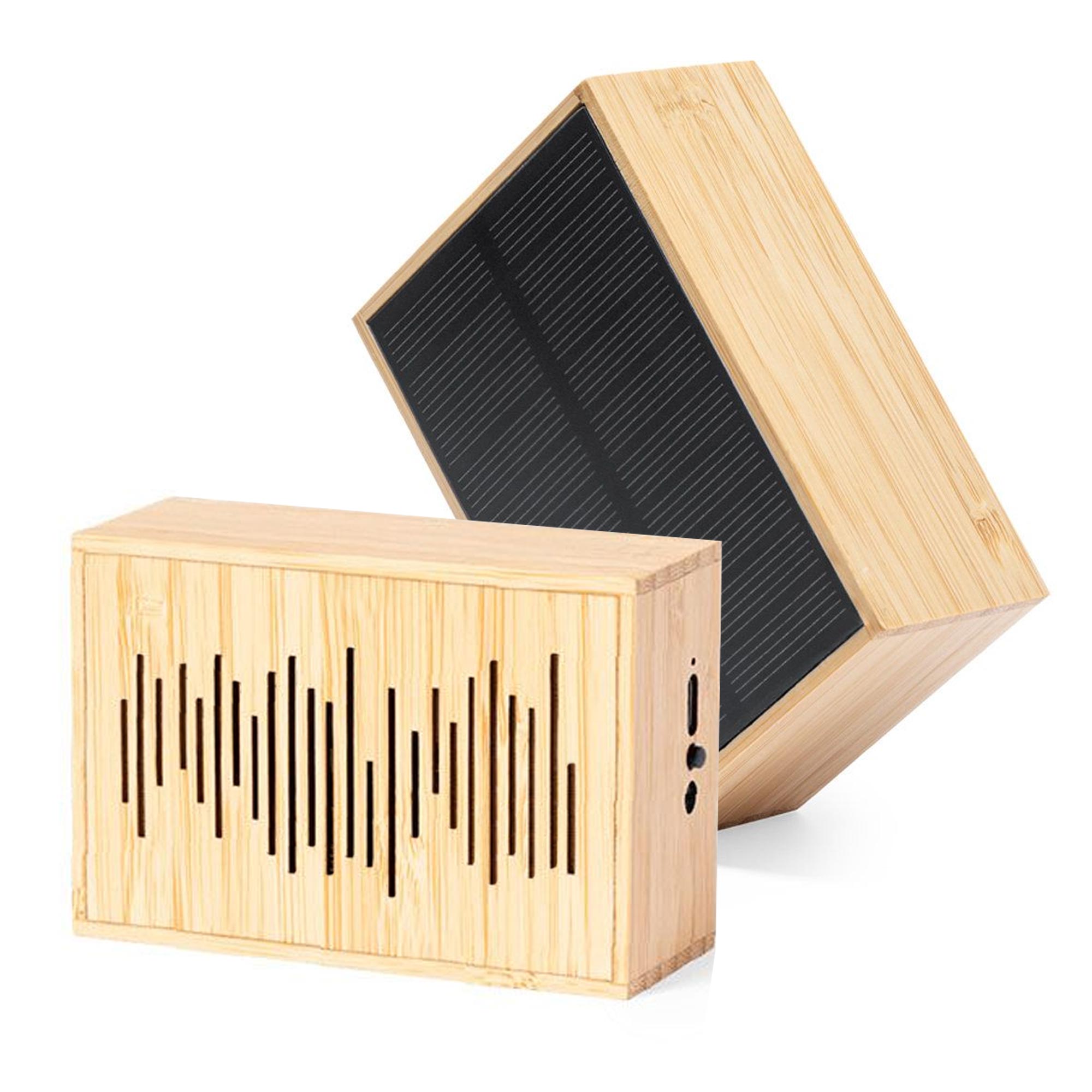 Bluetooth Lautsprecher - Solar Musikbox aus Bambus