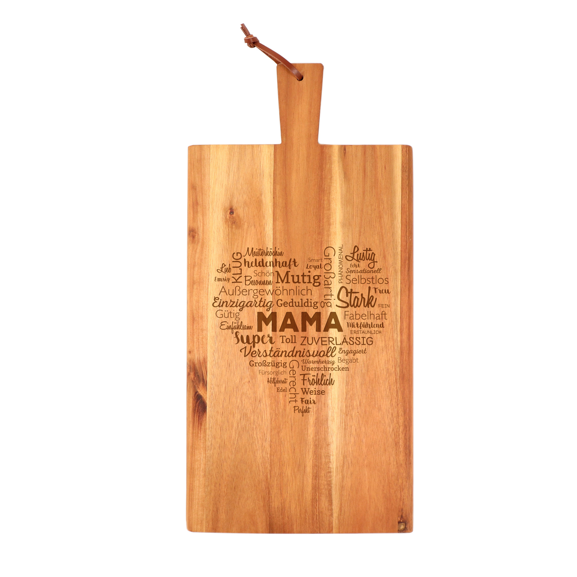 Frühstücksbrettchen mit Gravur, Küchenbrett als Muttertagsgeschenk, Graviertes Schneidebrettchen für Mama, Brettchen Küchenzubehör zum Muttertag