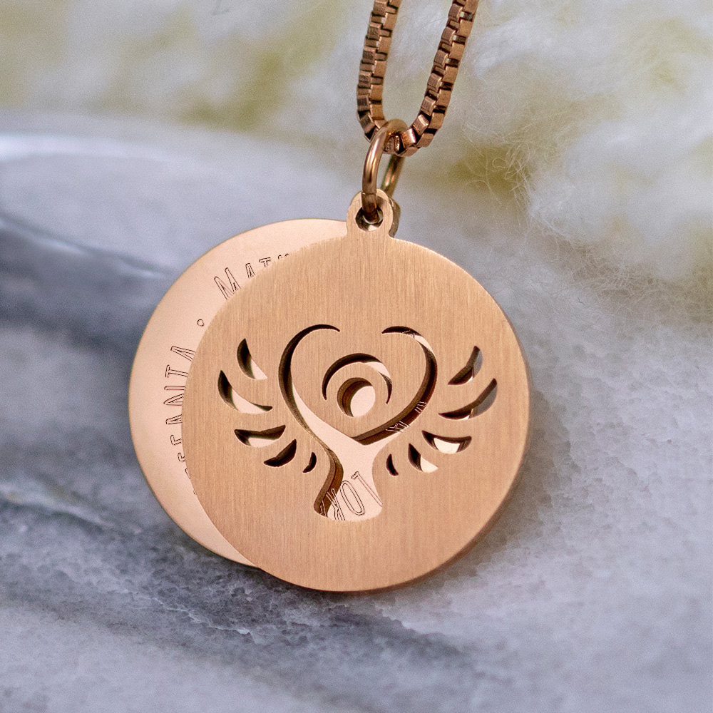 Kette mit Schutzengel Anhänger- Family - Roségold