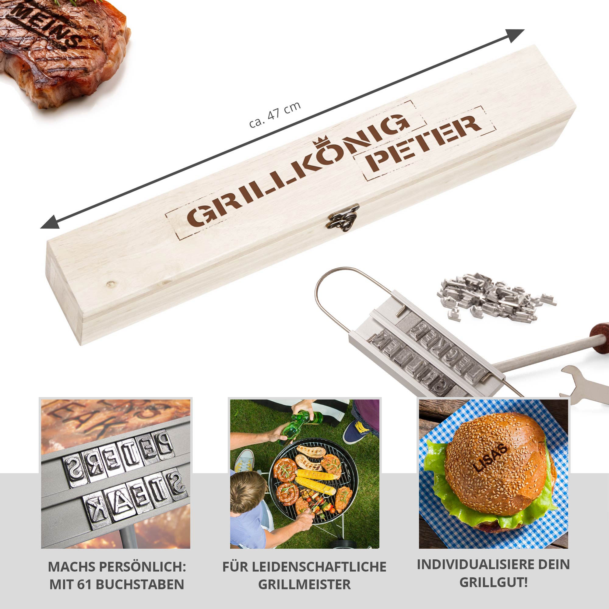 Grillbrandeisen mit Gravur - Grillkönig