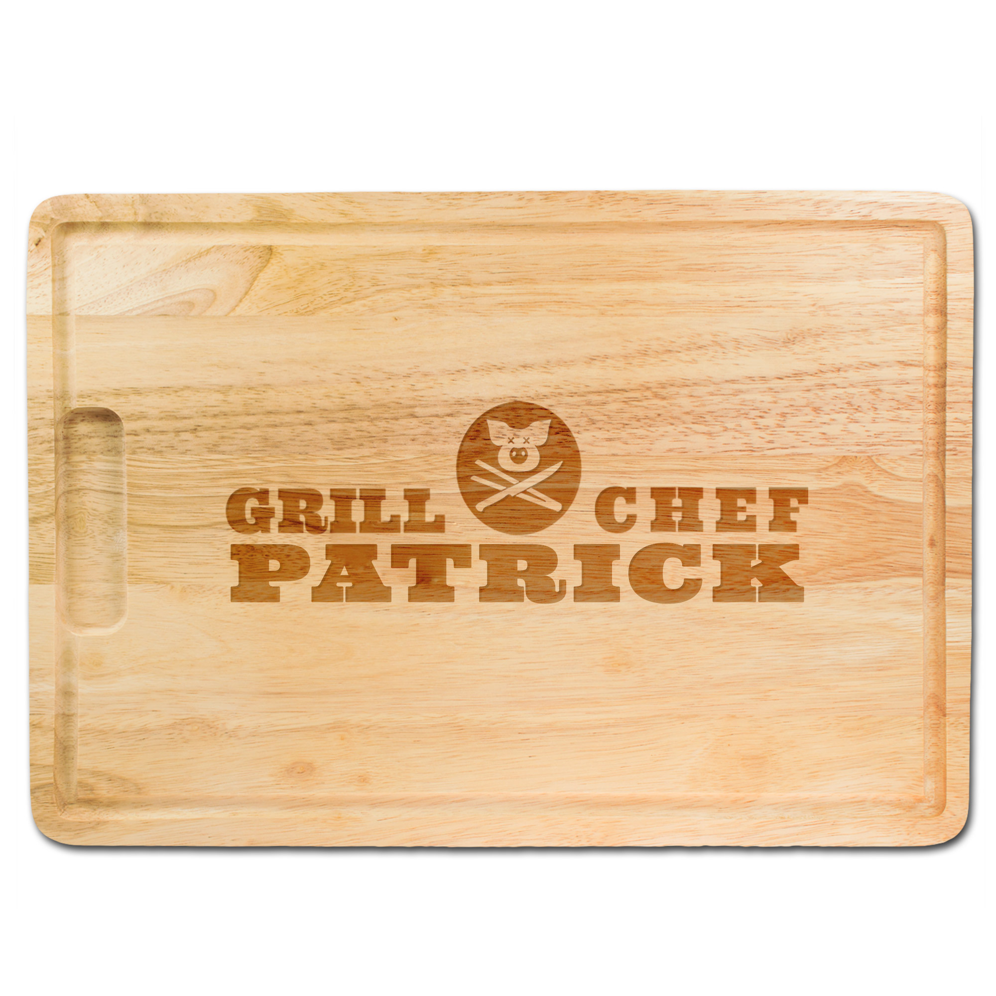 BBQ Set - Grillbesteck im Koffer - Schneidebrett mit Gravur - Grillmeister