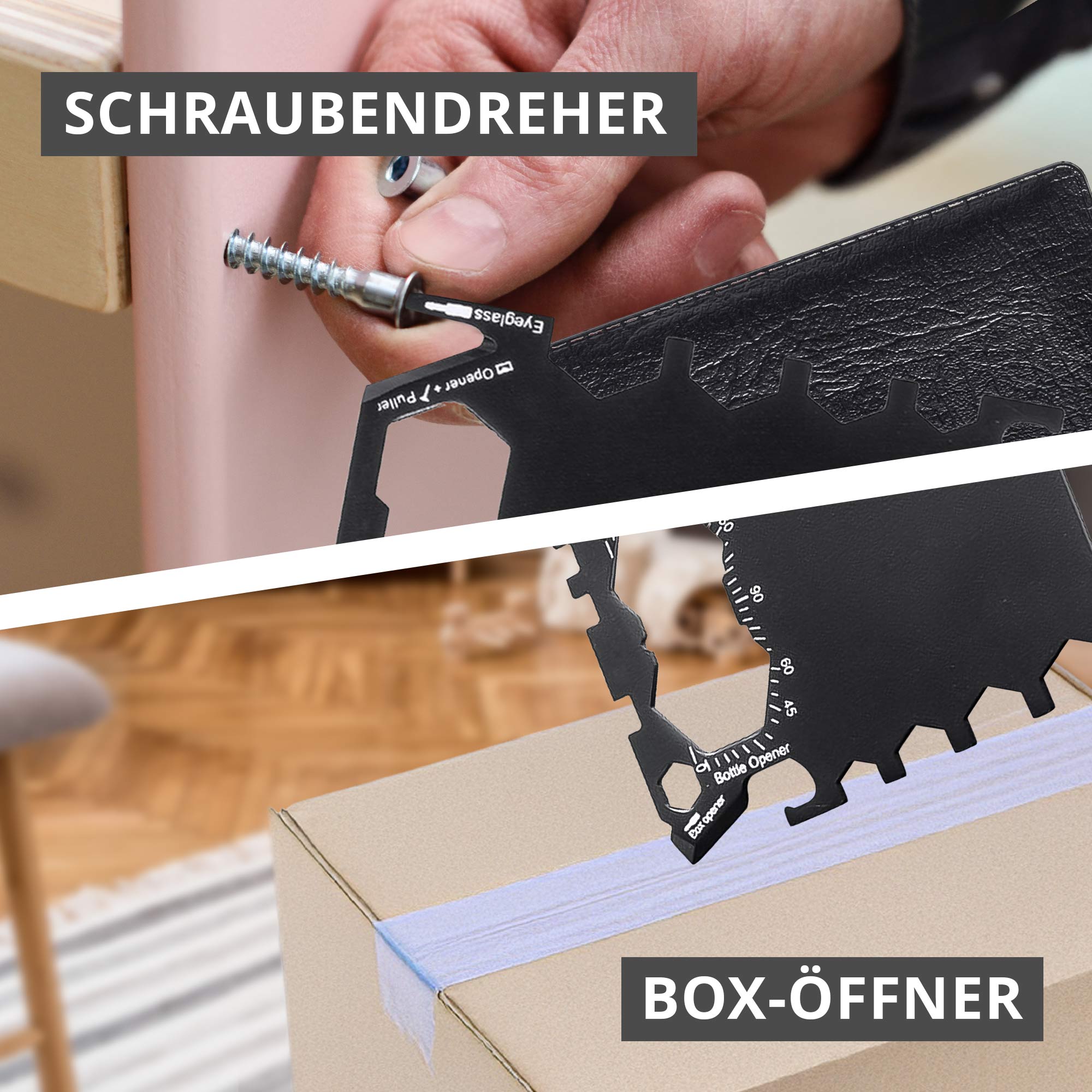Multifunktionswerkzeug für die Brieftasche