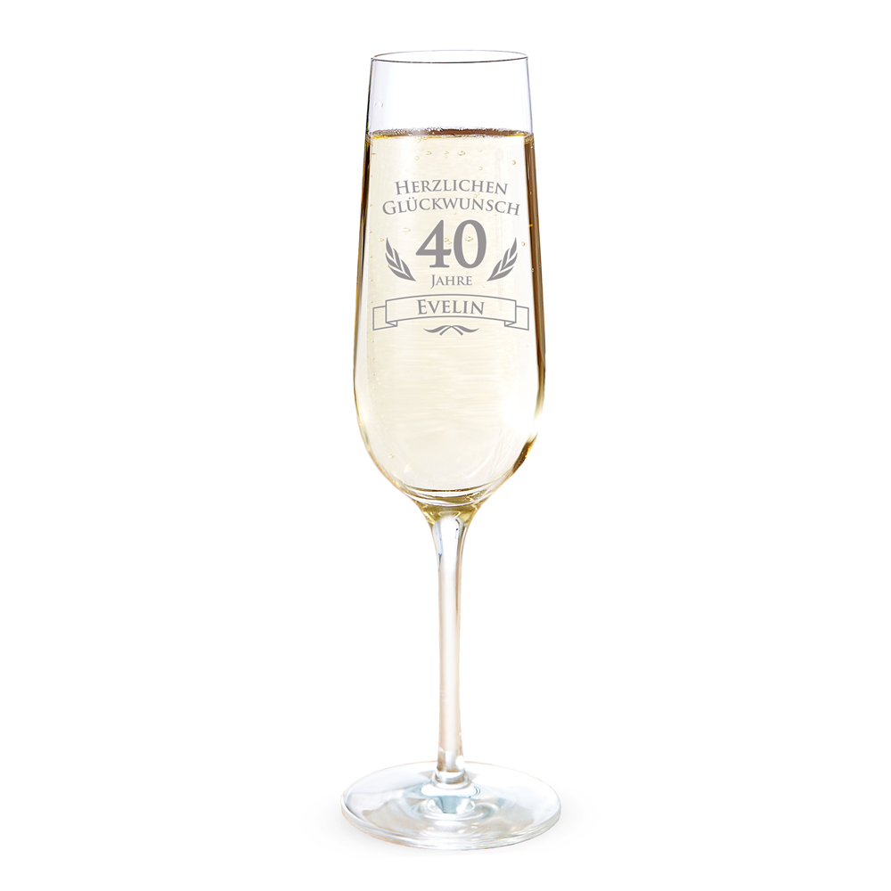 Sektglas mit Gravur zum Geburtstag