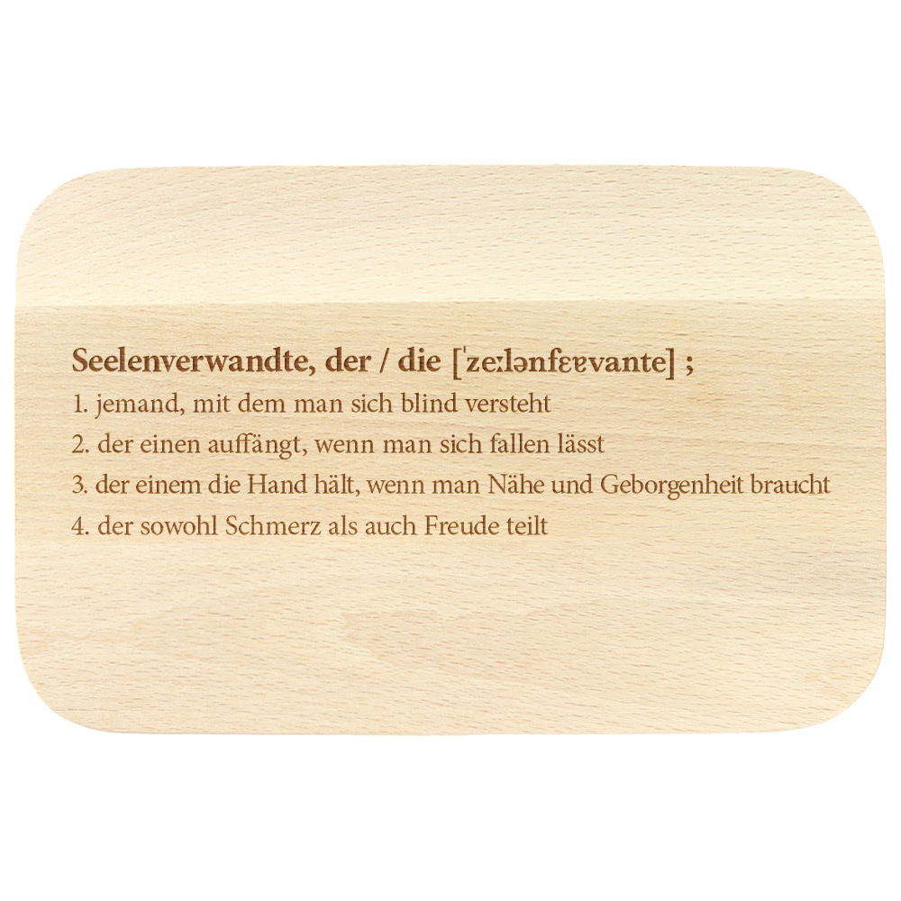 Frühstücksbrett mit Gravur - Seelenverwandte