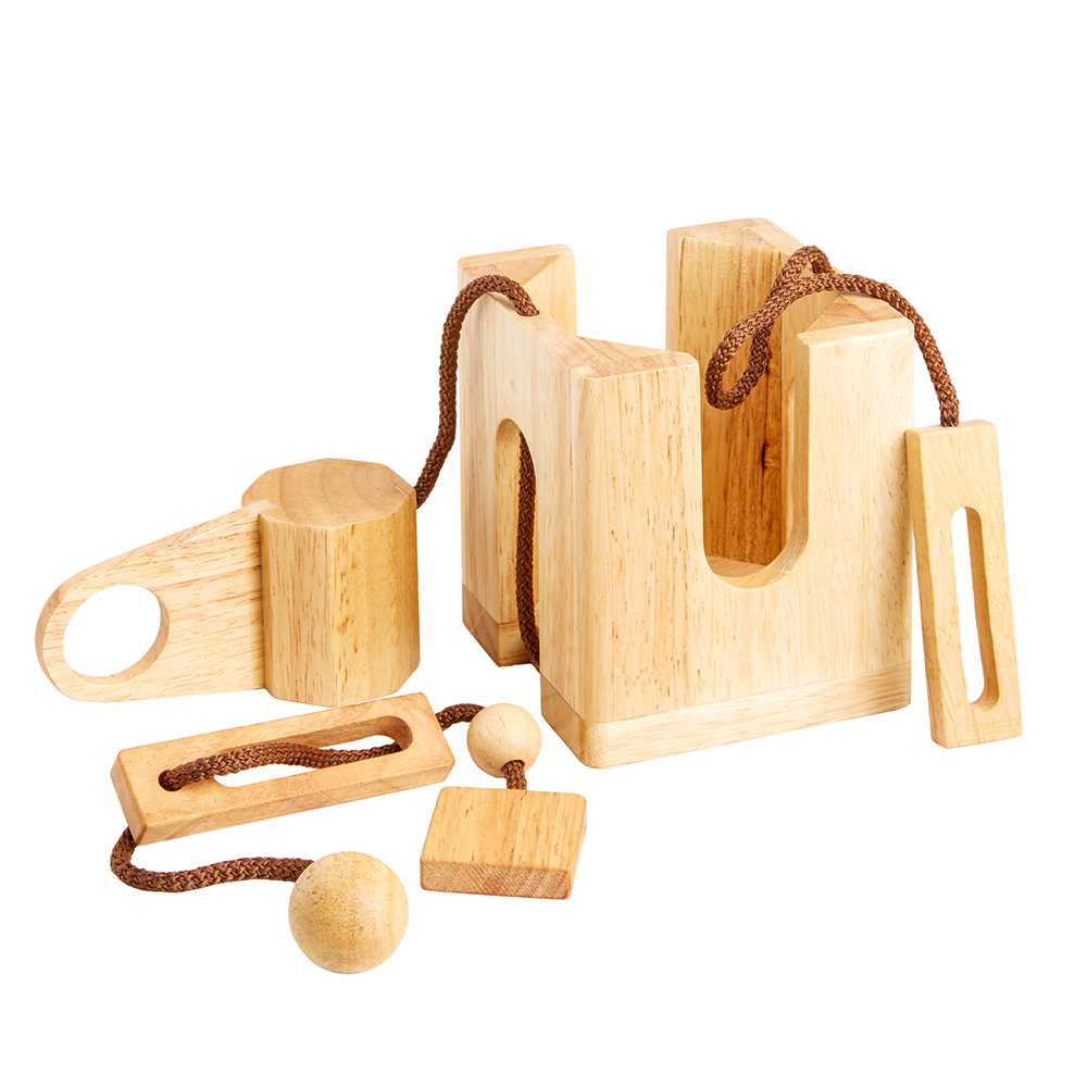 Edelholz Flaschenpuzzle - helles Holz