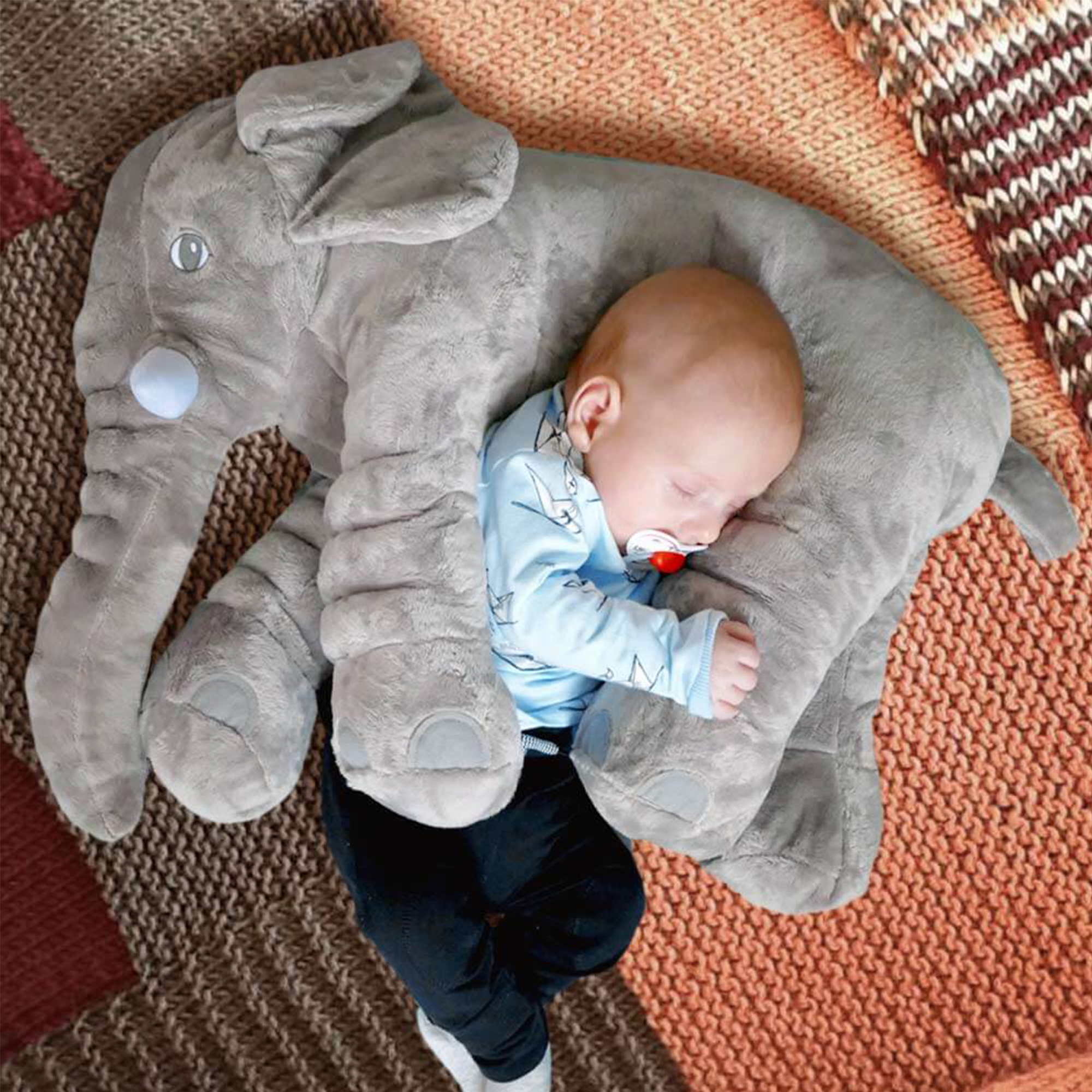 Plüschtier Elefant 2in1 - Baby Kuschelkissen & Kinderspielzeug