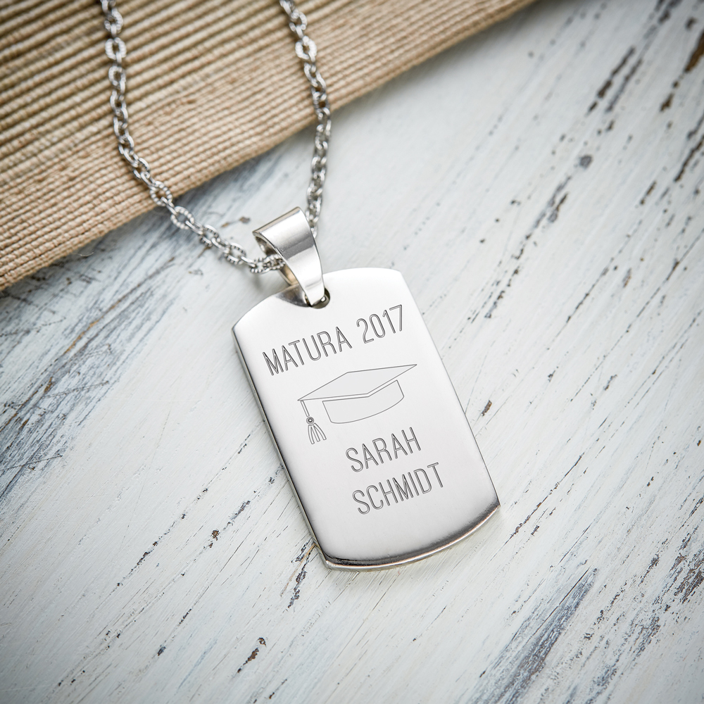 Dog Tag Kette mit Gravur - Matura - personalisiert