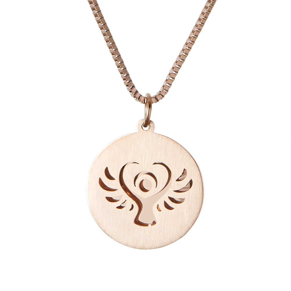 Kette mit Schutzengel Anhänger- Family - Roségold