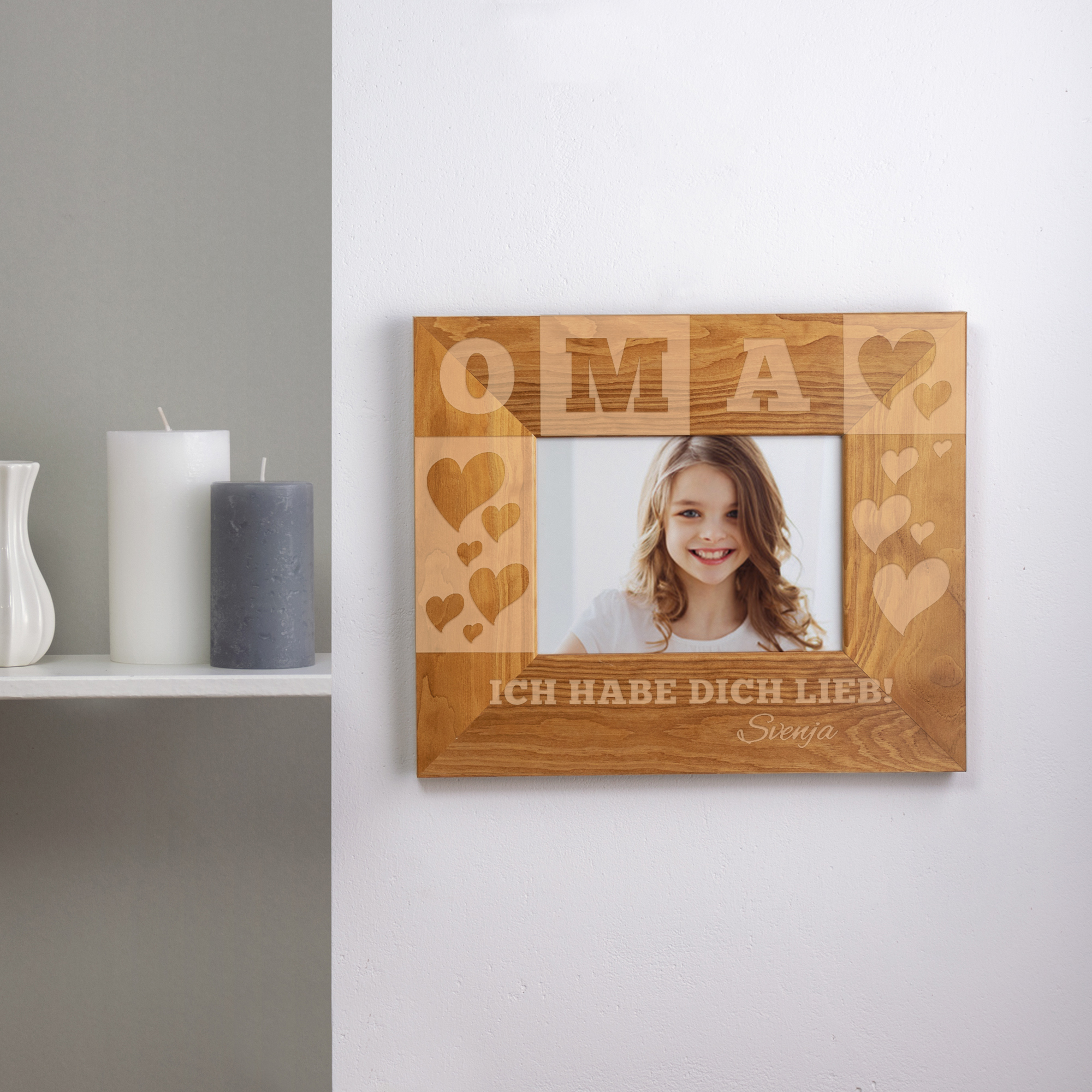 Bilderrahmen mit Gravur für Oma