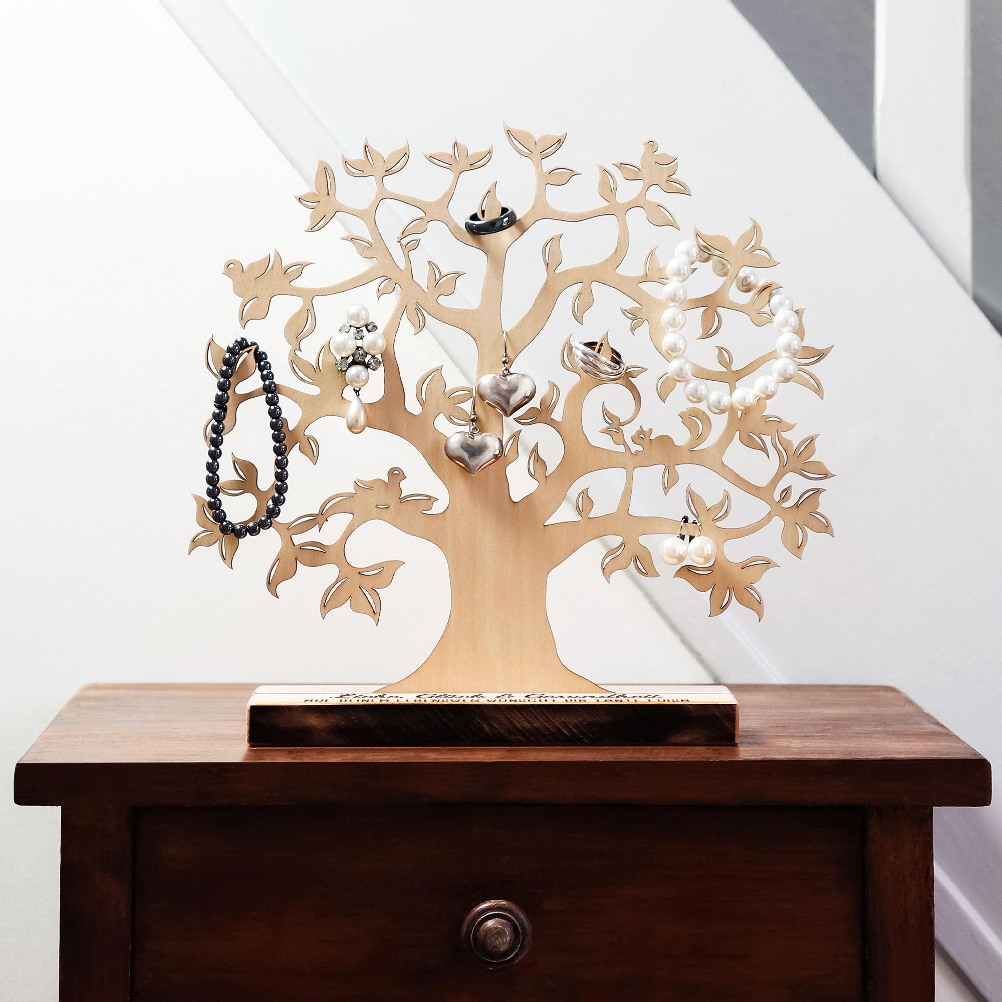 Kleiner Geldbaum mit Gravur Glück auf dem Lebensweg - Geldgeschenk