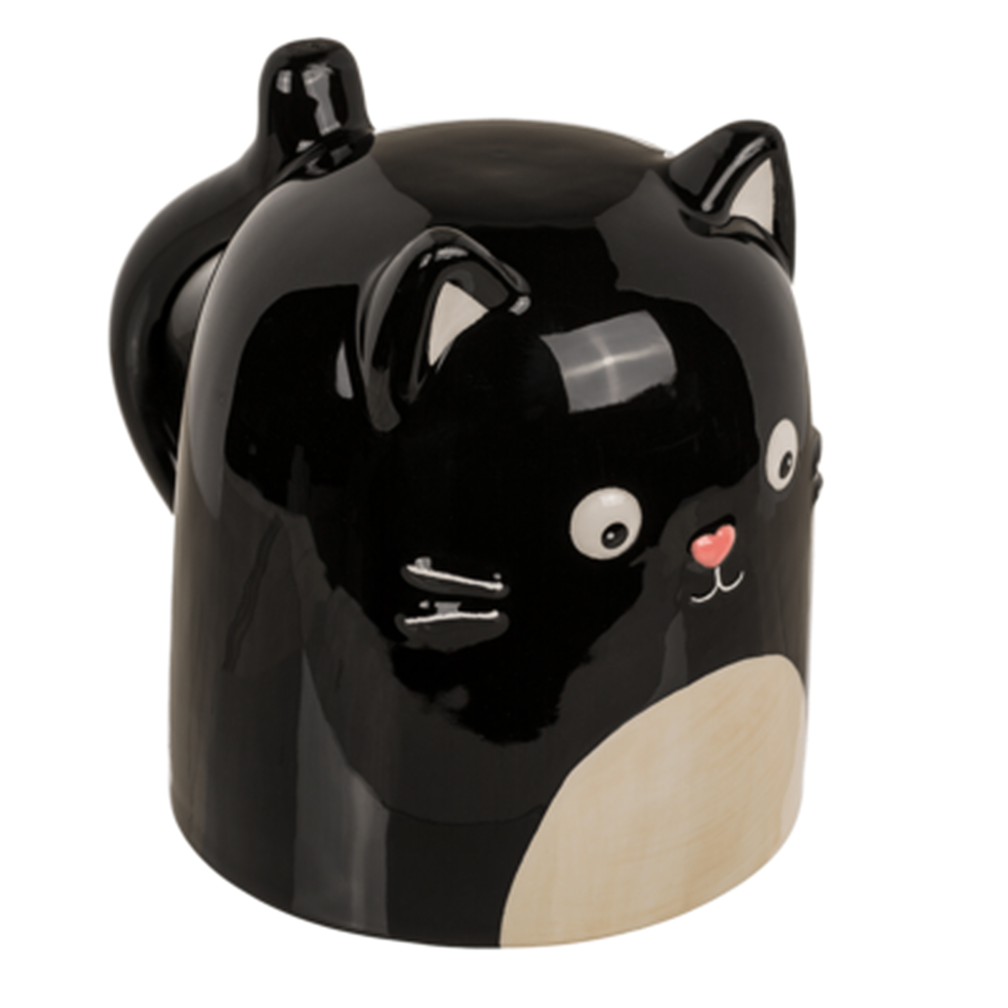 Teetasse in Katzenform, Latte Becher aus Keramik, Umgedrehte Tier Tasse, 400 ml Tasse für Heißgetränke, Kaffeetasse für Katzenfreunde, Katzen Mug
