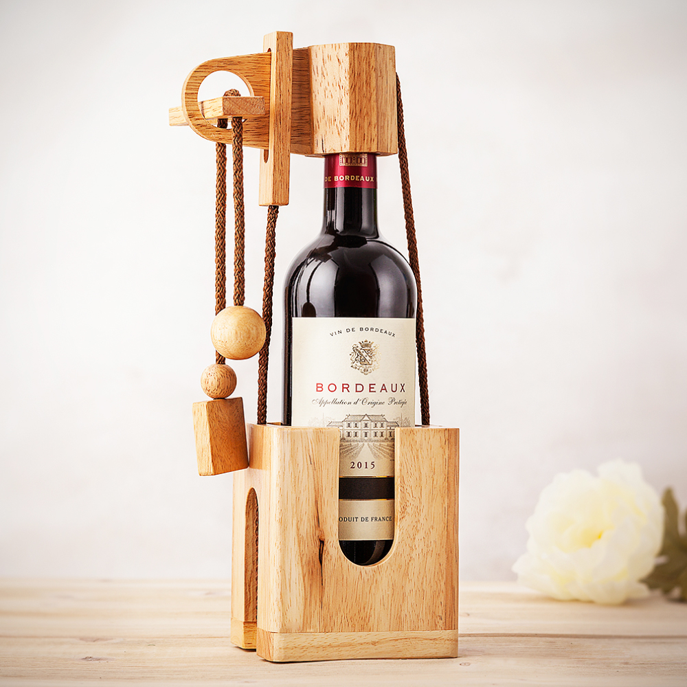 Edelholz Flaschenpuzzle - helles Holz