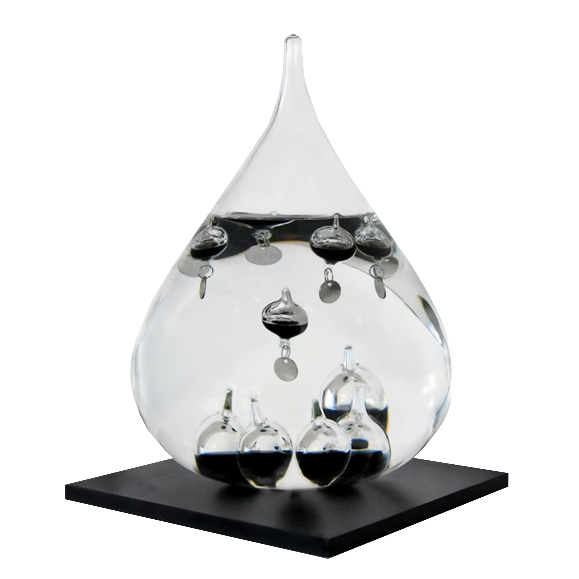 XXL Galileo Thermometer - schwarzer Tropfen