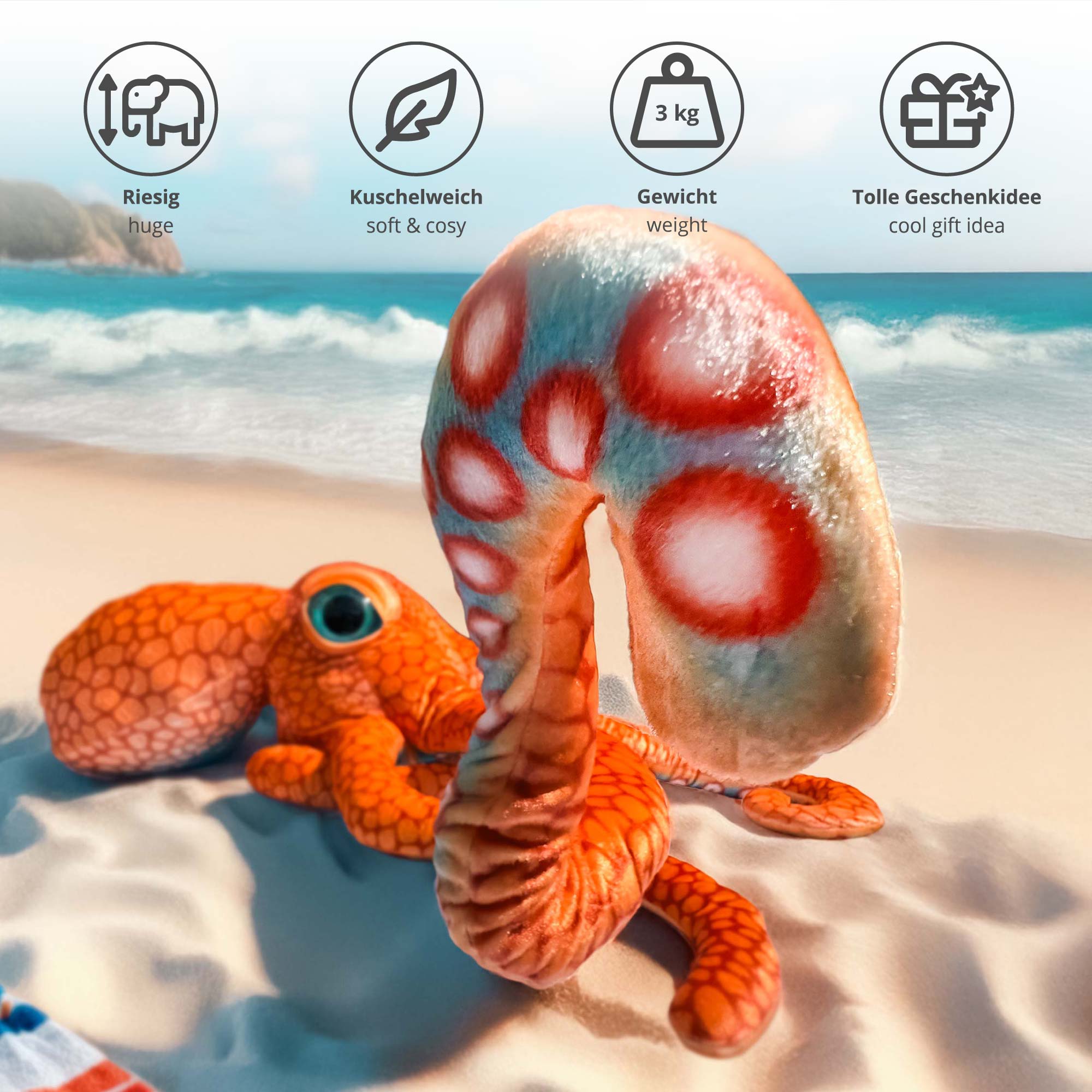Riesen Oktopus - XXL Kuschelkissen Kraken