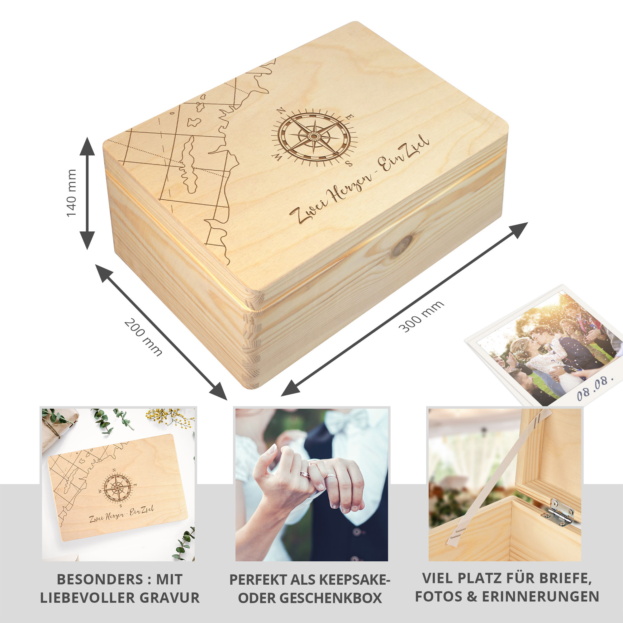 Erinnerungsbox zur Hochzeit - Geschenkbox mit Gravur 2