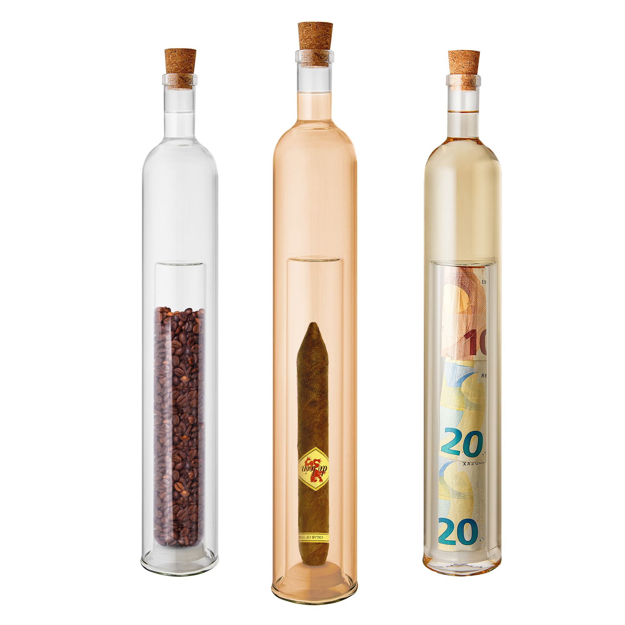 Geschenkflasche mit Hohlraum für Männer