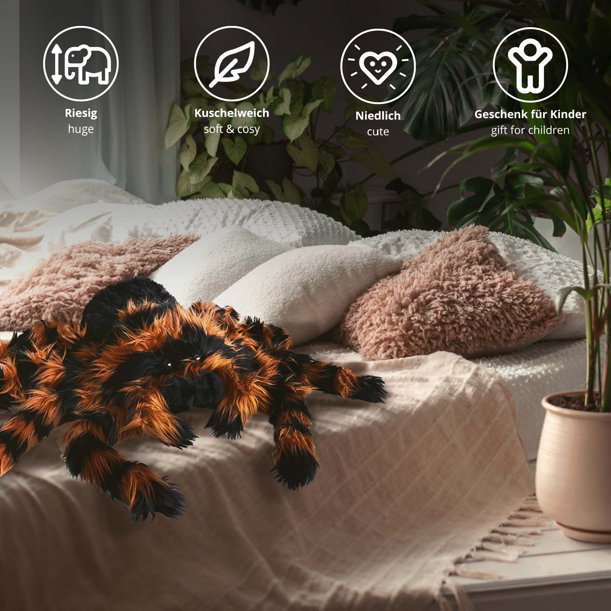 Riesen Spinne - XXL Kuschelkissen