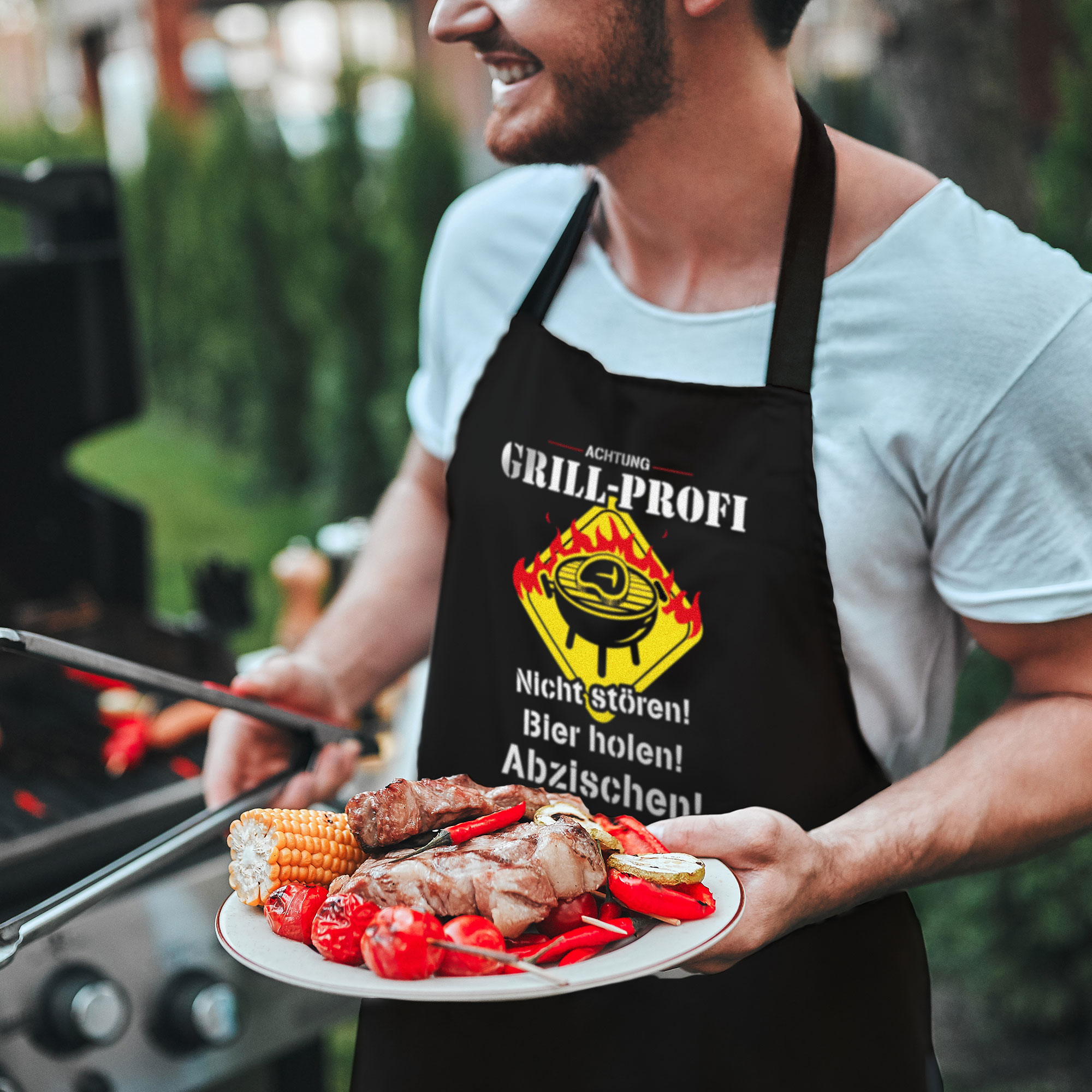 Lustige Schürze zum Grillen - Grillschürze für Grillprofis