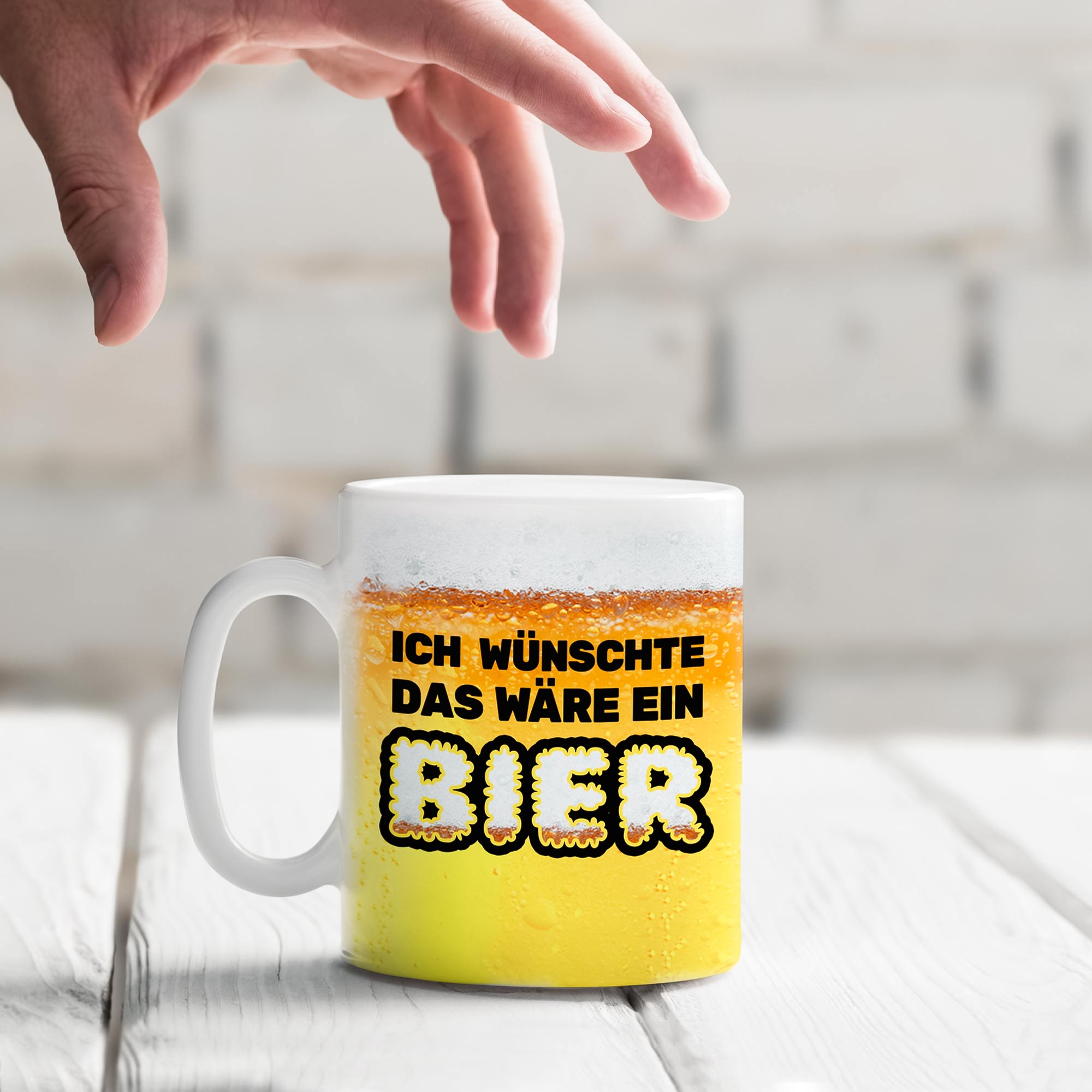 Tasse mit Spruch - Bier Kaffeebecher