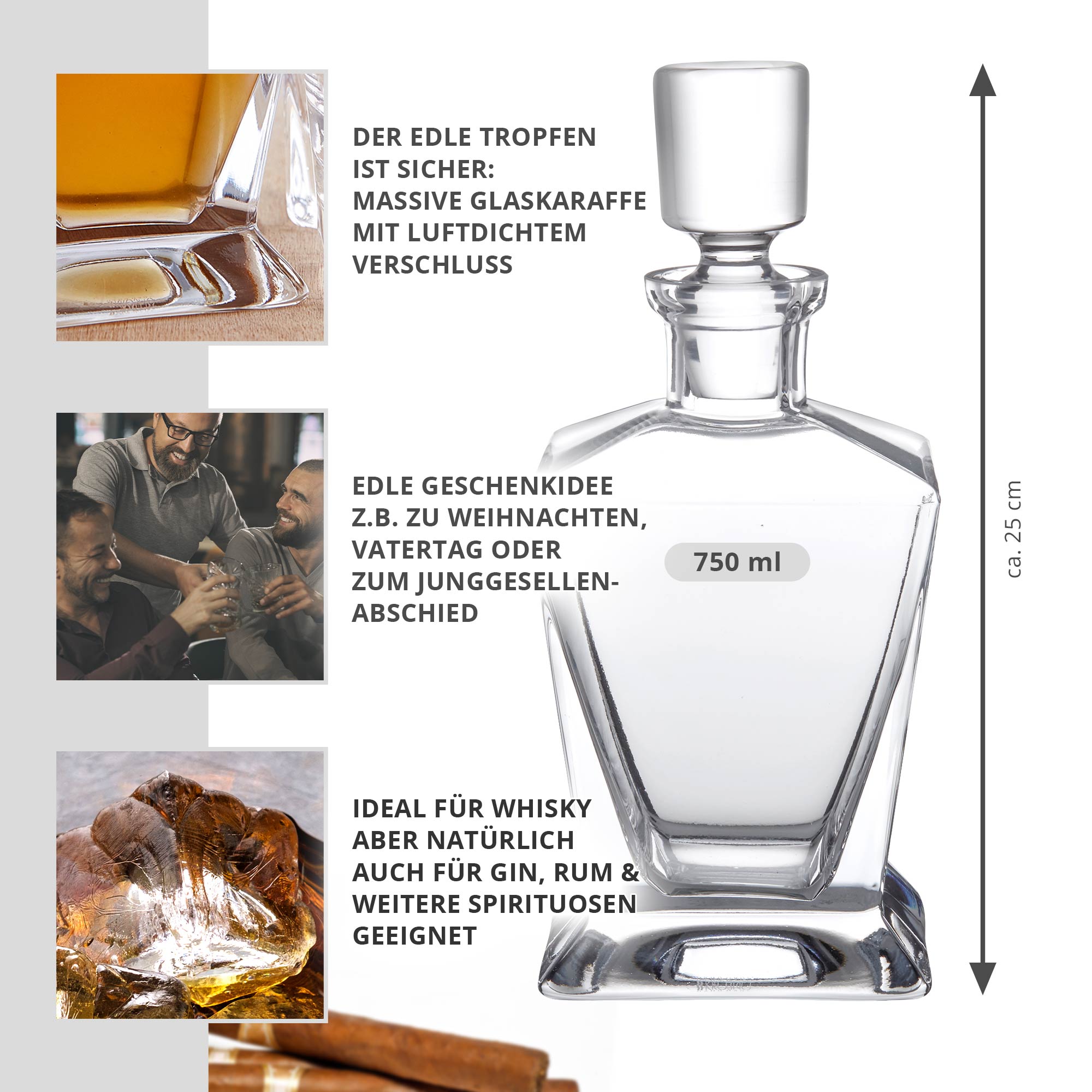 Design Whisky Karaffe - 750 ml Dekanter