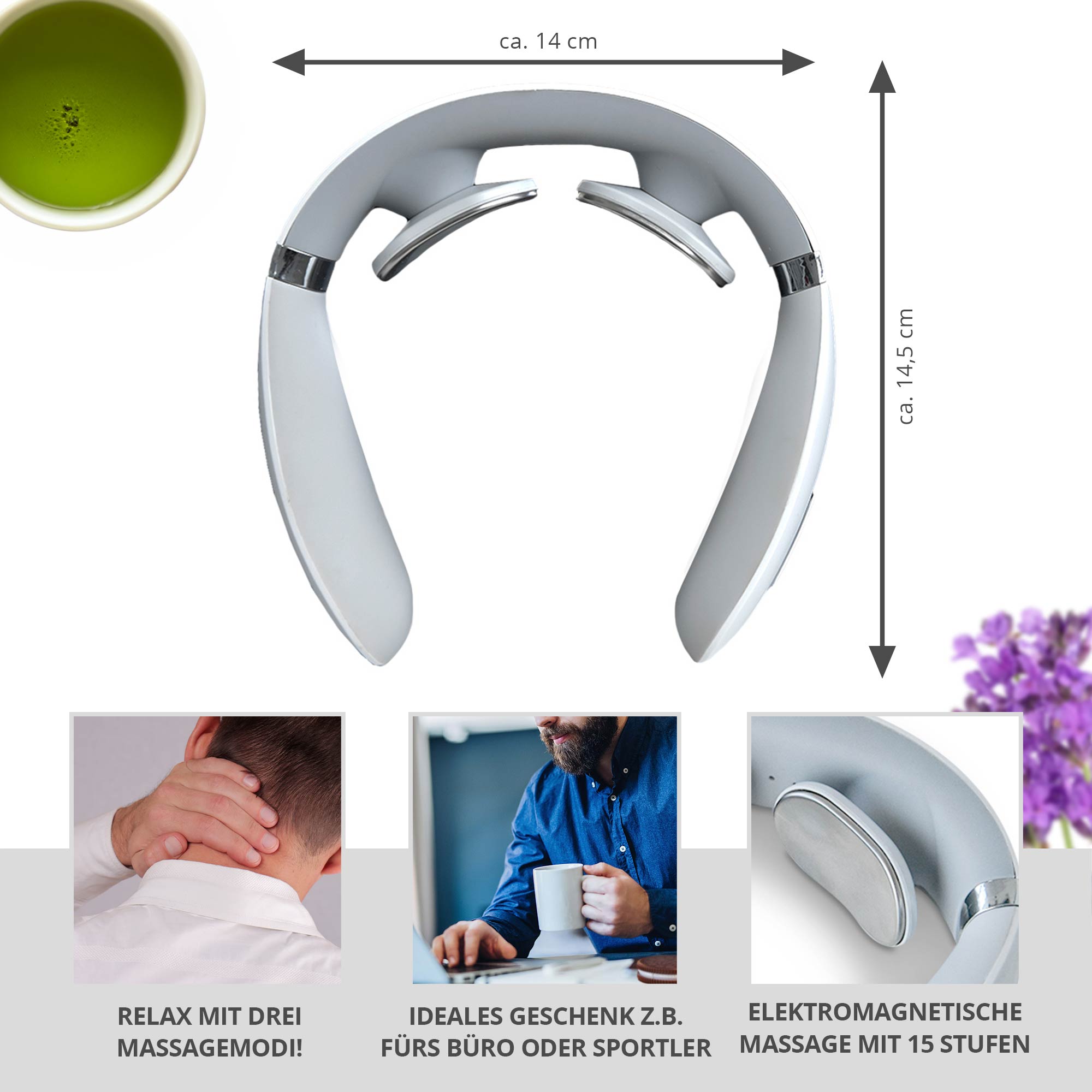 Wellness Massagegerät für Nacken - 15 Massagestufen