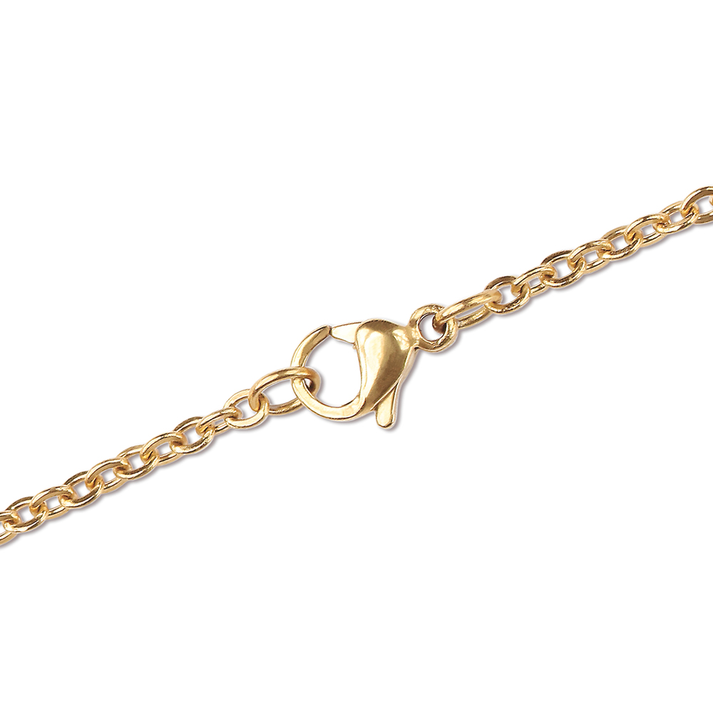 Kette mit Kreisanhänger - Edelstahl - Farbe Gold