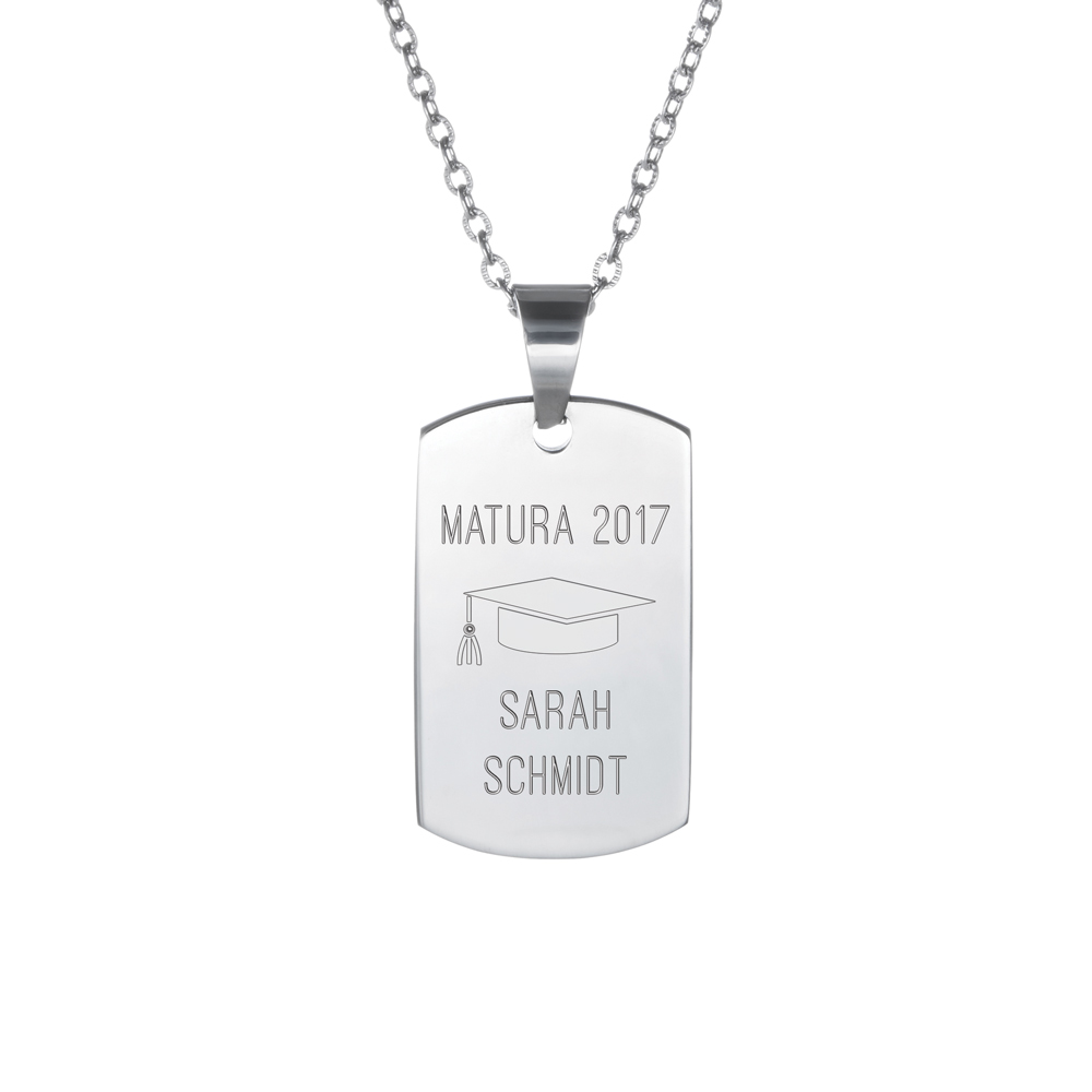 Dog Tag Kette mit Gravur - Matura - personalisiert