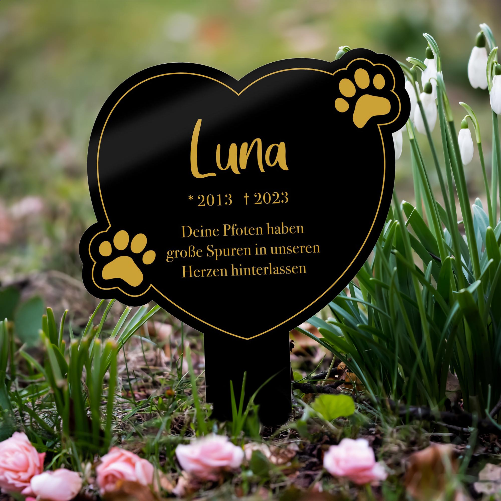 Gedenktafel für Katze - Schwarz