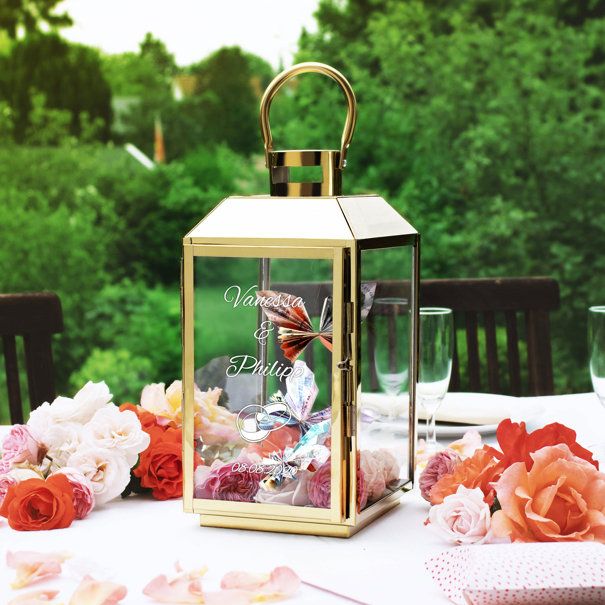 Laterne - Gold - Hochzeit - Personalisiert