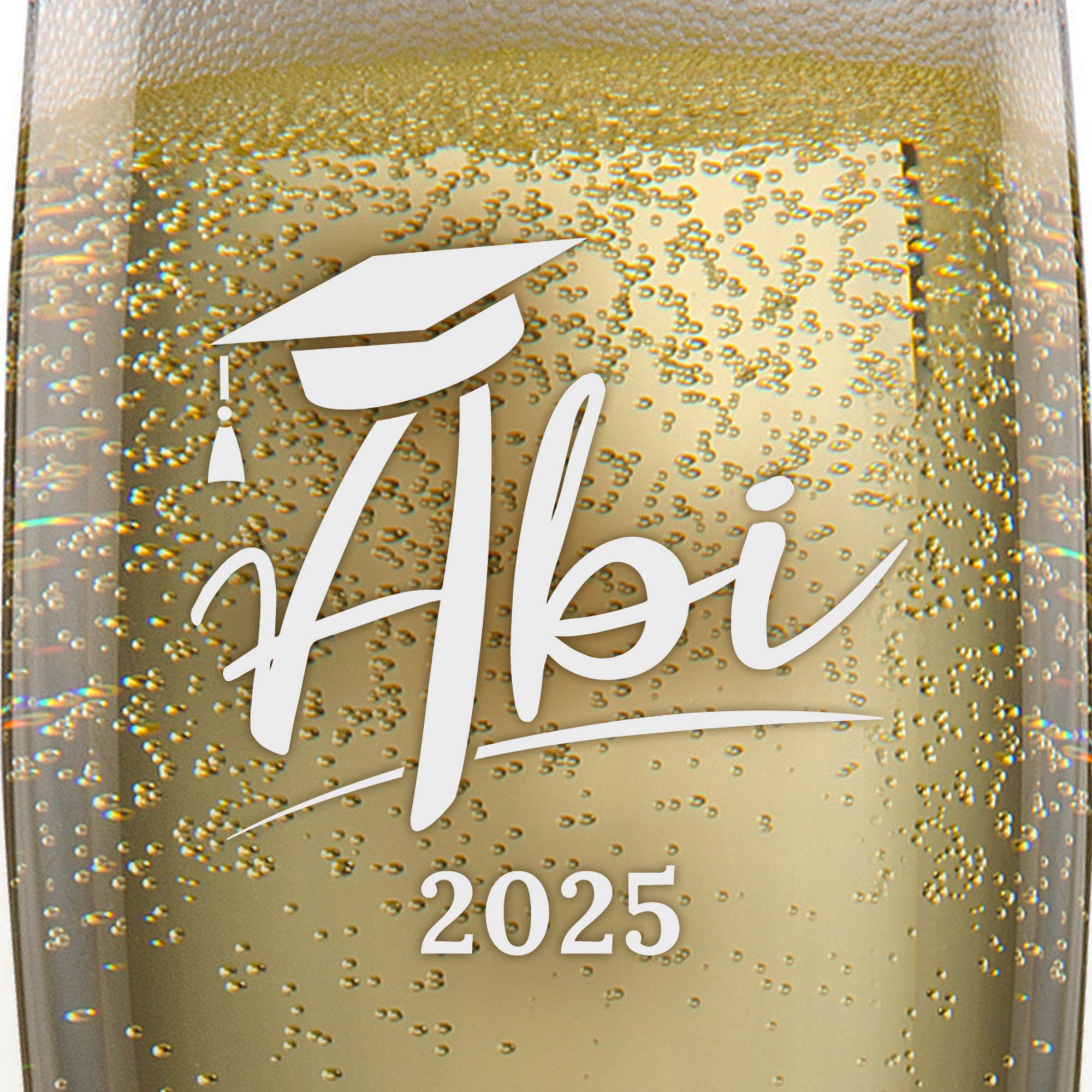 Sektglas mit Gravur zum Abitur - Abi Jahrgang