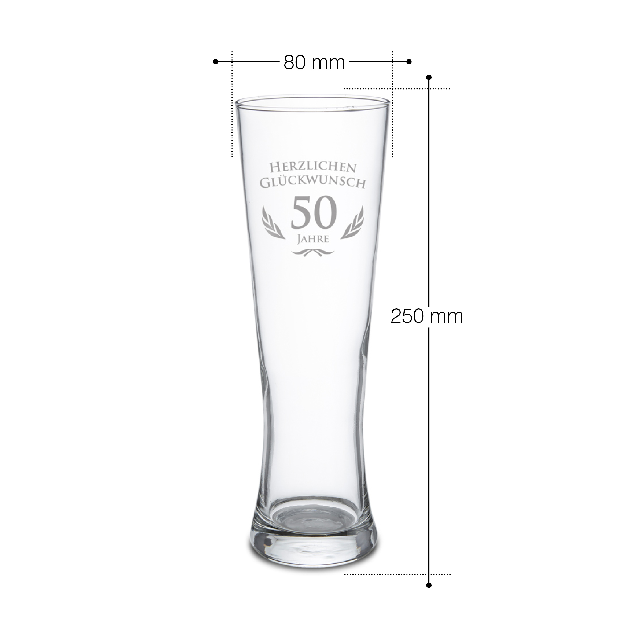 Weizenglas mit Gravur - Zum Geburtstag - Weizenbierglas